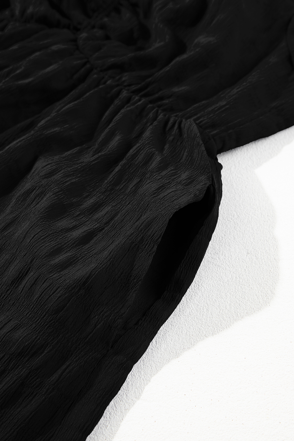 Plus Size Black  Short Sleeve Lace-up High Waist Midi Dress