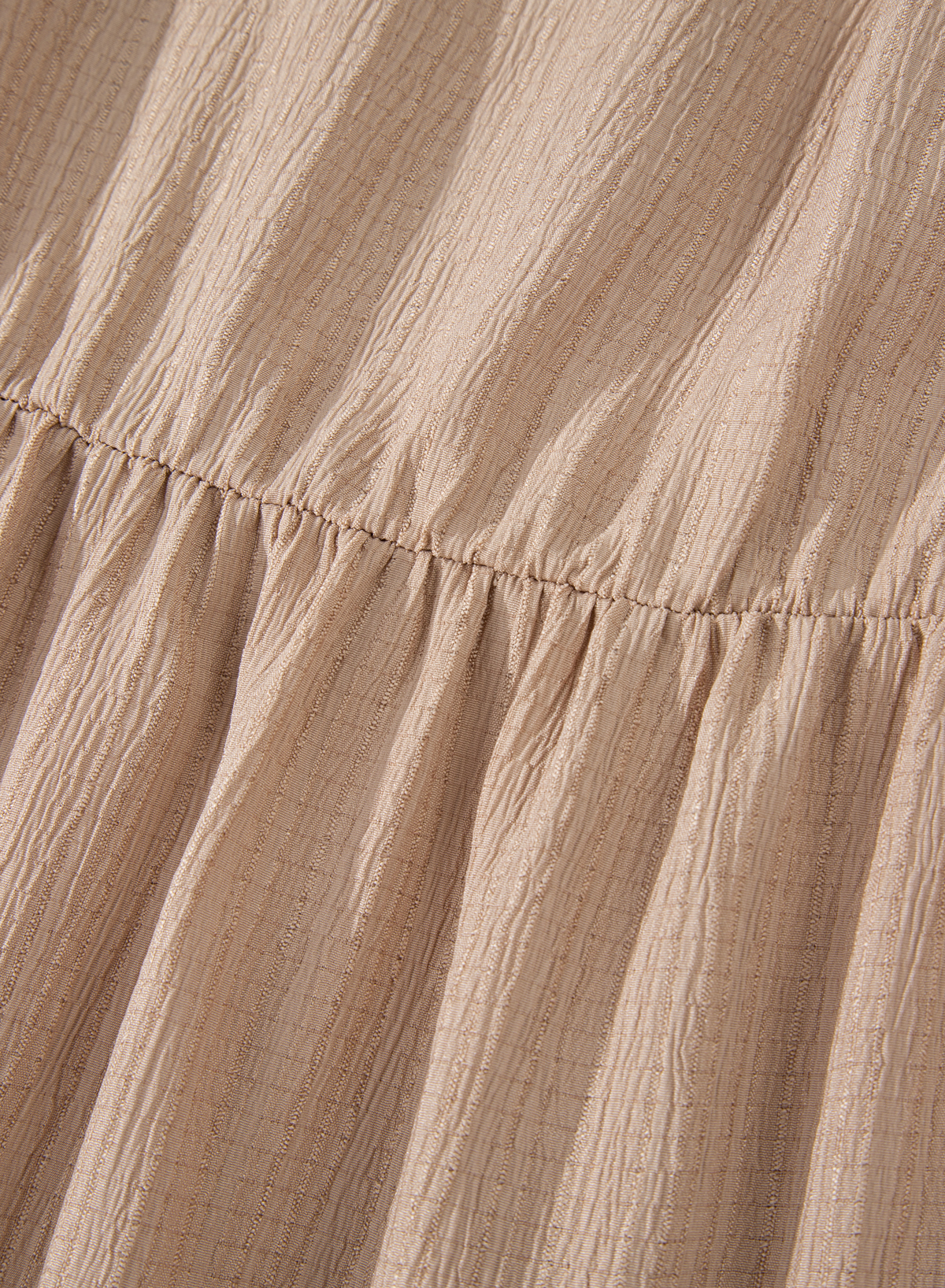 Plus Size Dark Khaki  Textured Ruffled Short Sleeve Dress