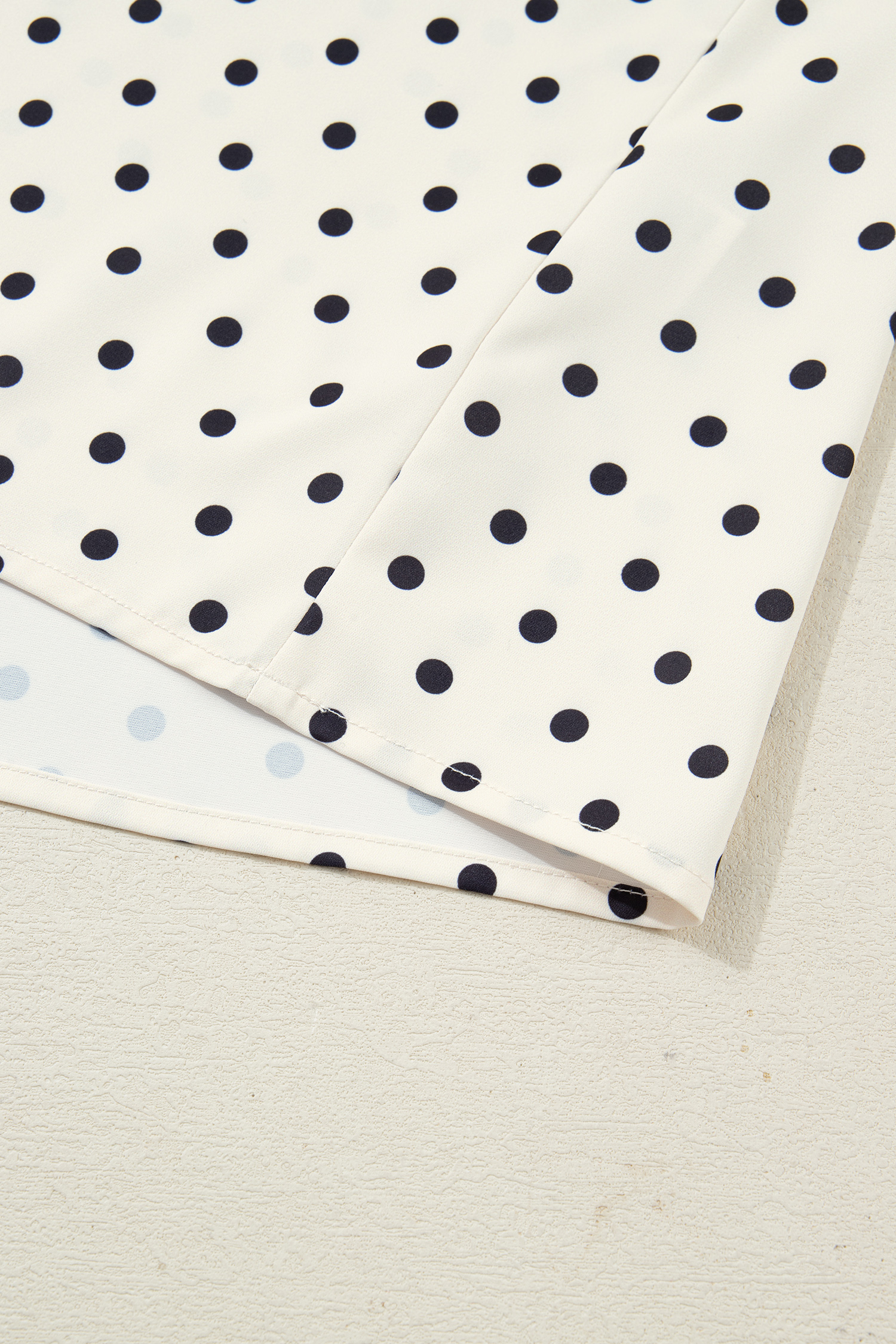 Plus Size Apricot  Polka Dot Print Lace Trim V Neck Sleeveless Top