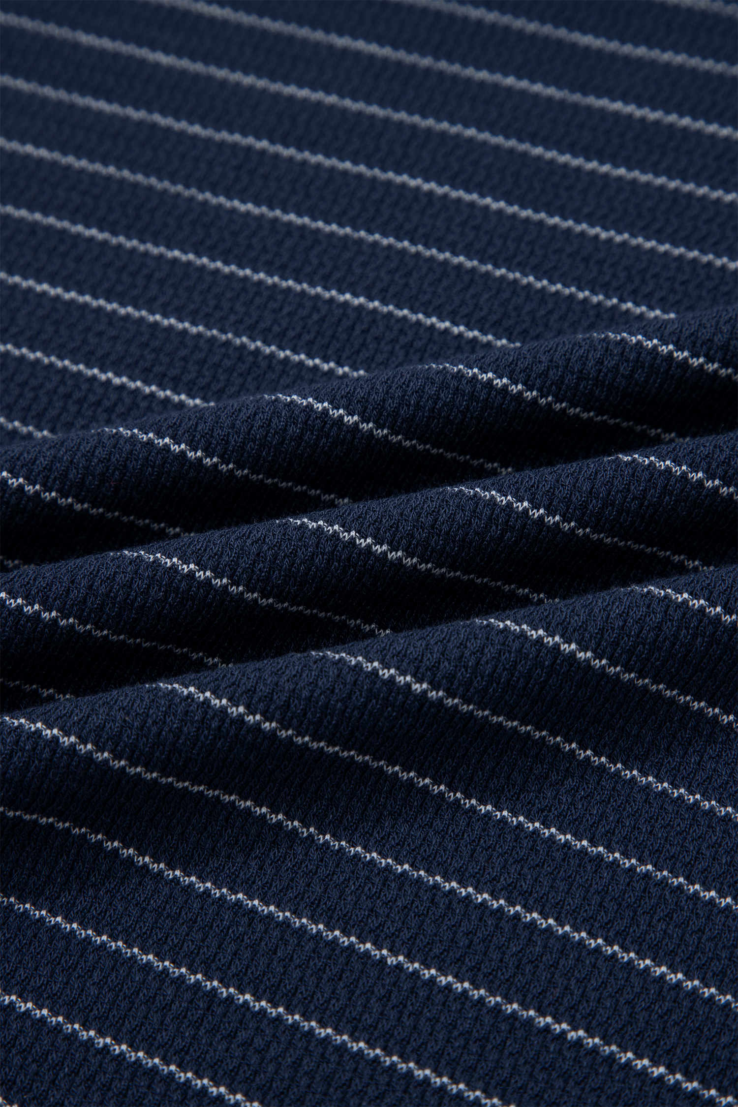 Plus Size Blue Stripe Contrast Trim  Ribbed T Shirt