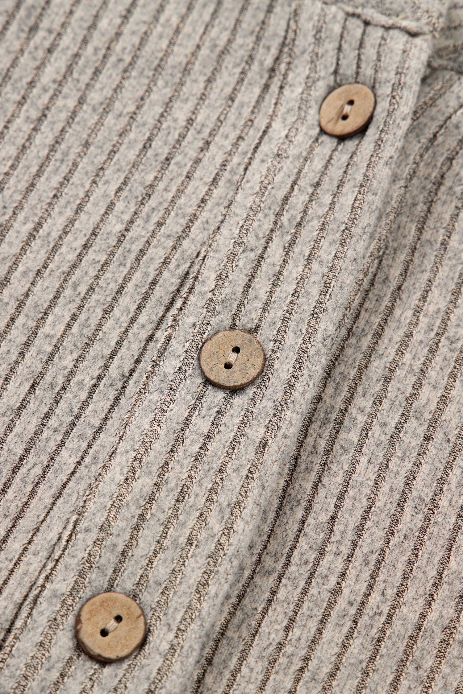 Plus Size Simply Taupe  Ribbed Knit Kangaroo Pocket Henley Long Sleeve Top