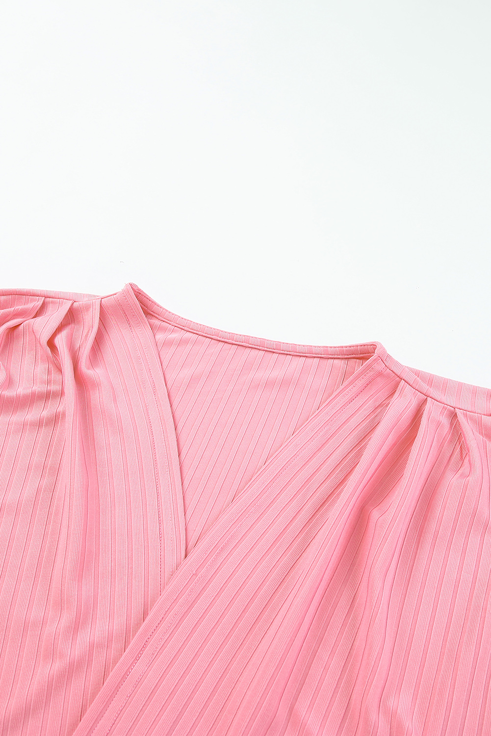 Plus Size Pink Pink Pink Shimmer Ribbed Texture  Cardigan