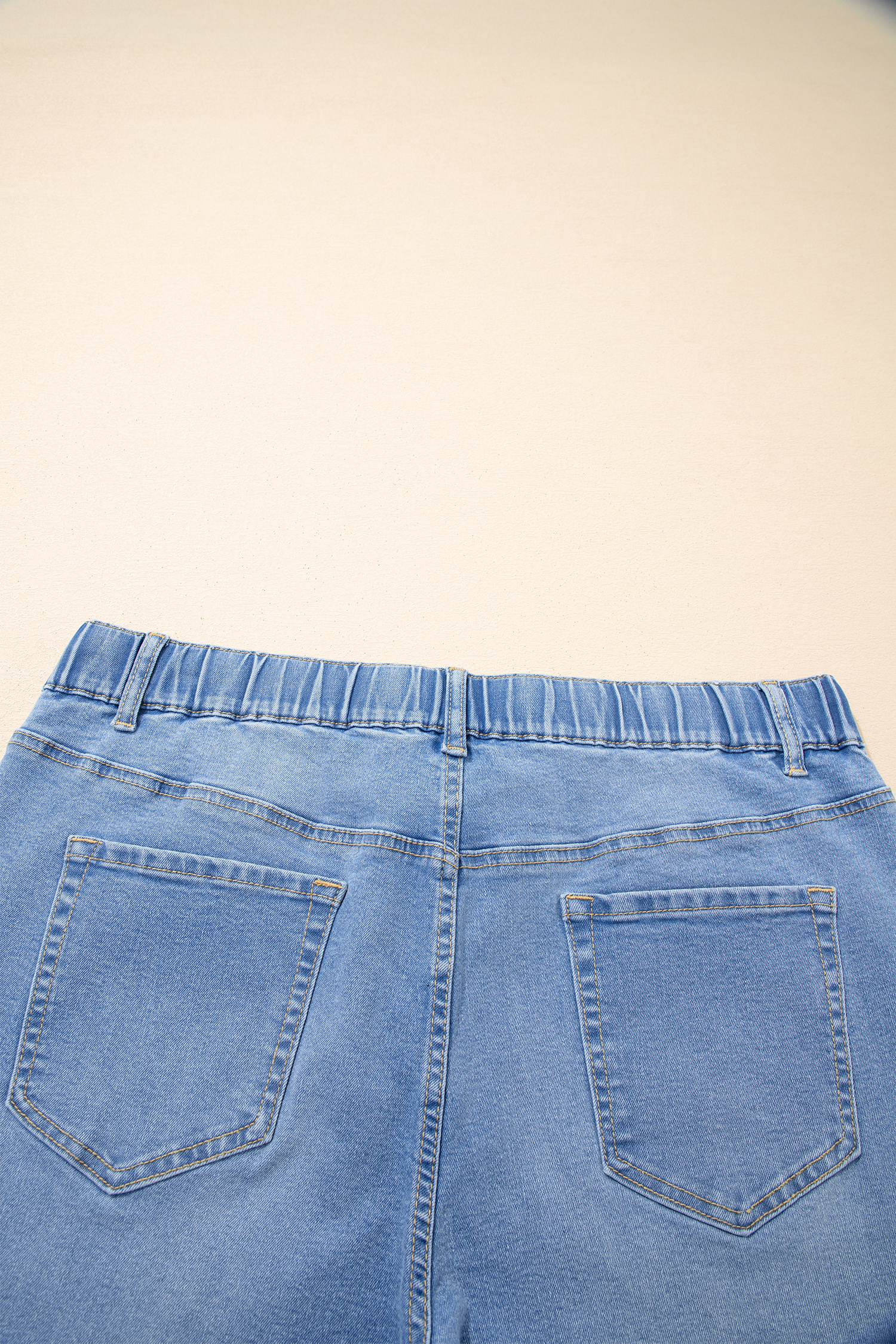 Plus Size Iceland Blue Acid Wash Contrast Lace-up  Jeans