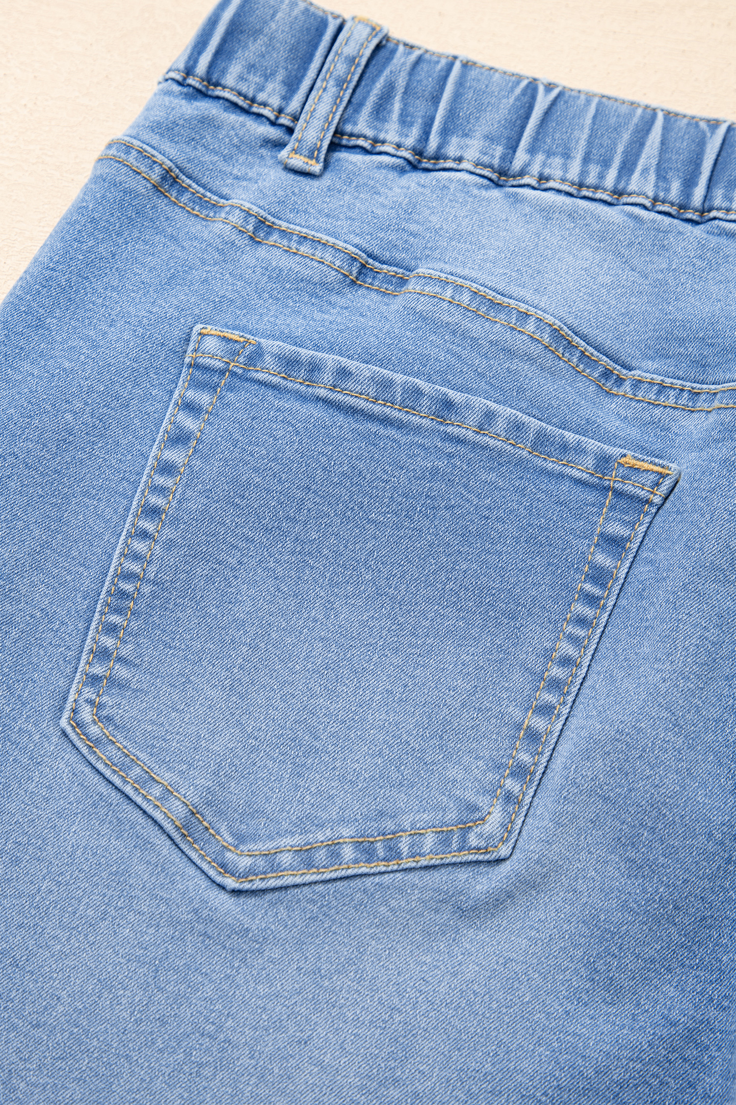 Plus Size Iceland Blue Acid Wash Contrast Lace-up  Jeans