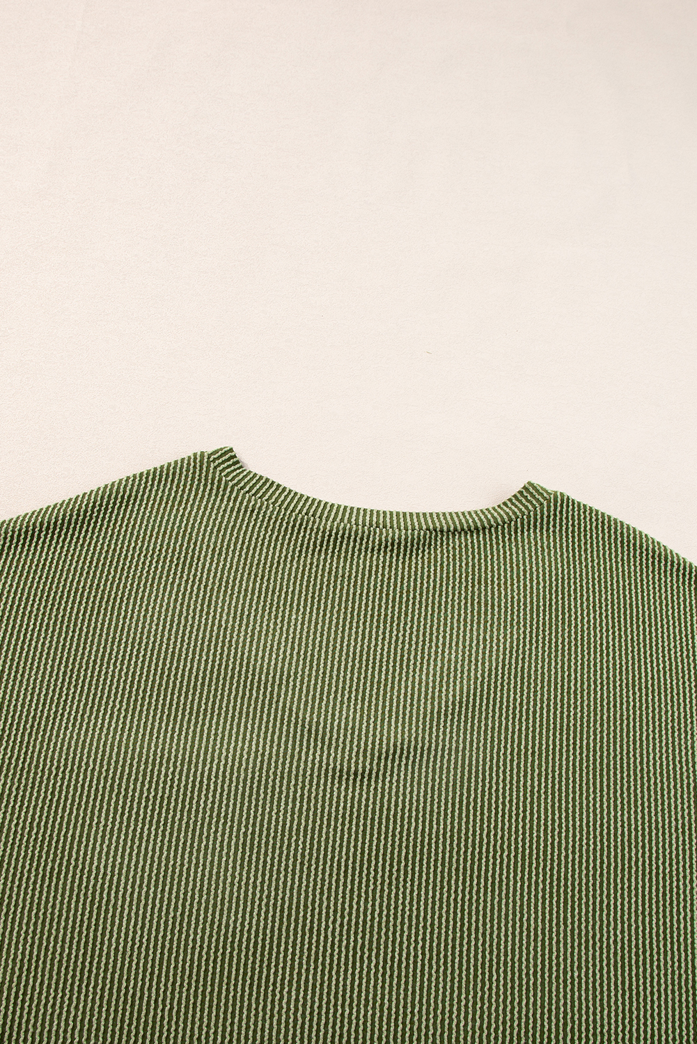 Jungle Green Textured V-Neck Dropped Shoulder Plus T-Shirt