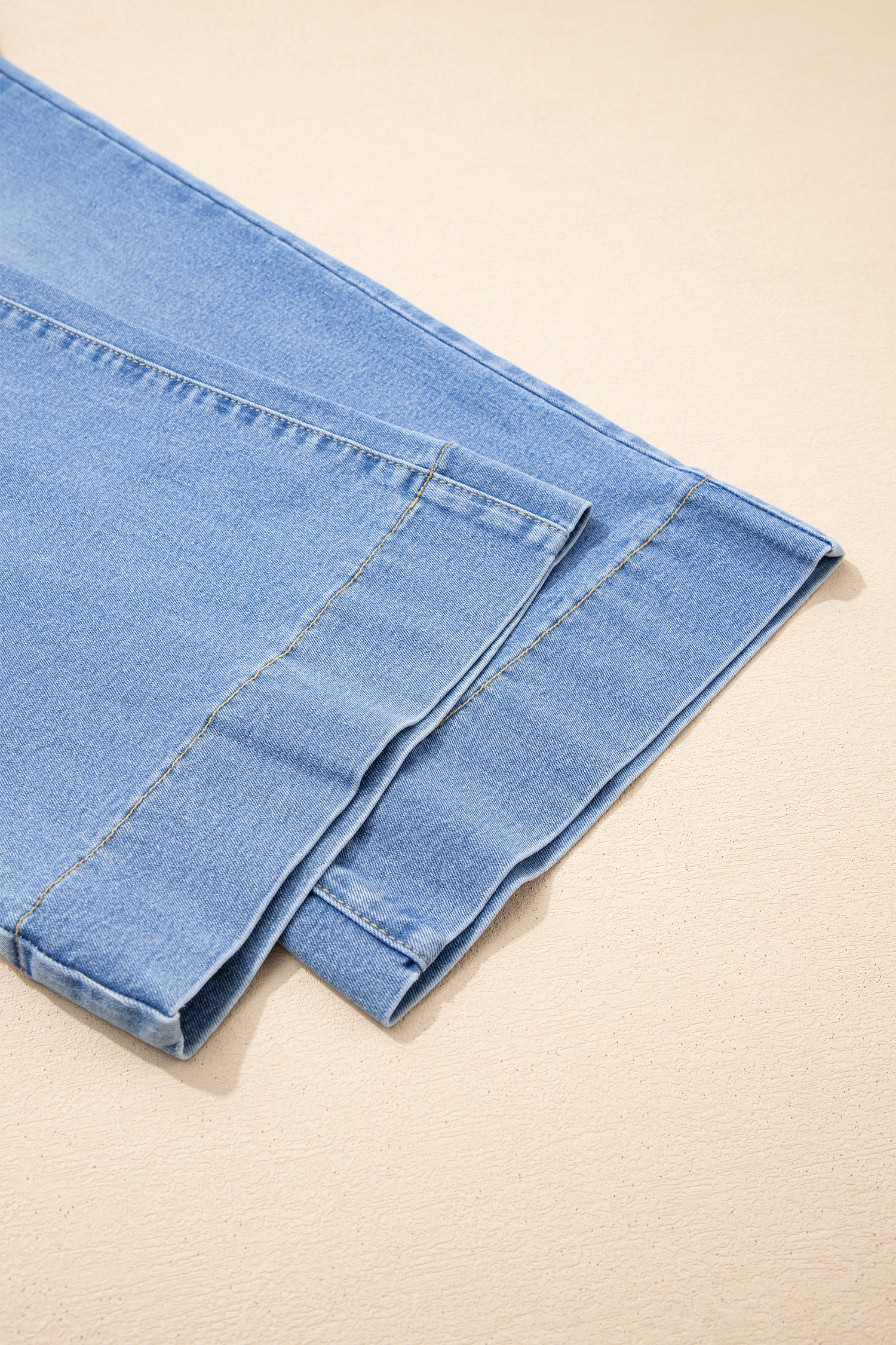 Plus Size Iceland Blue Acid Wash Contrast Lace-up  Jeans