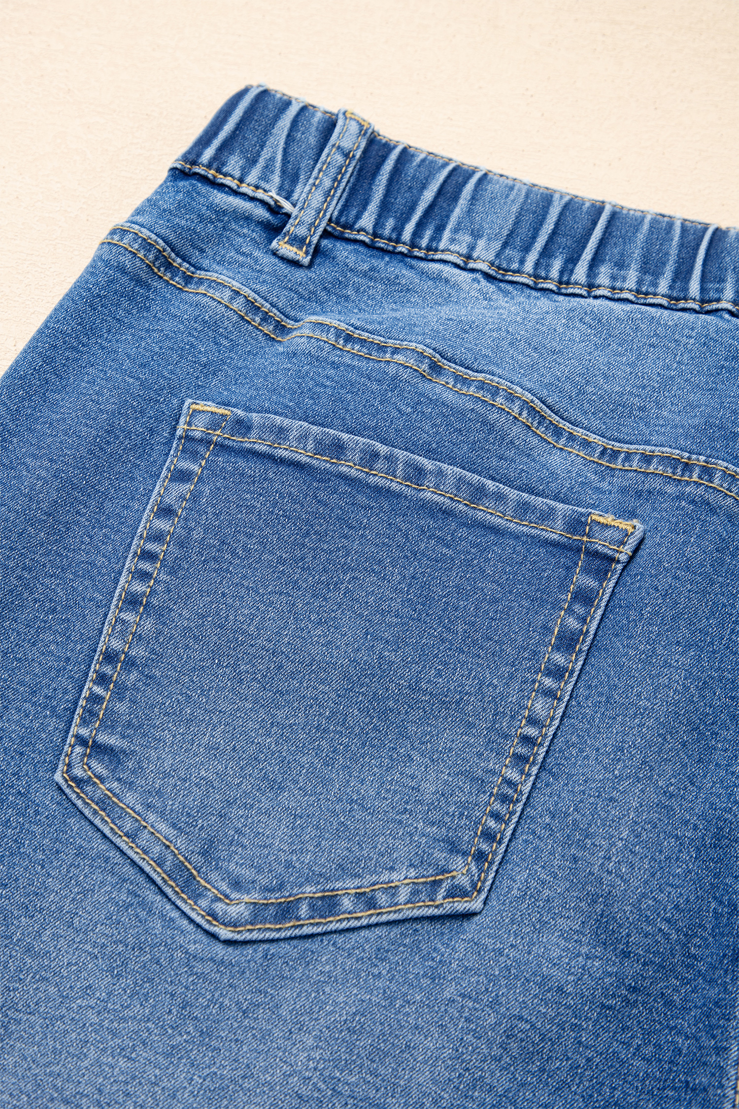 Plus Size Light Blue Acid Wash Contrast Lace-up  Jeans