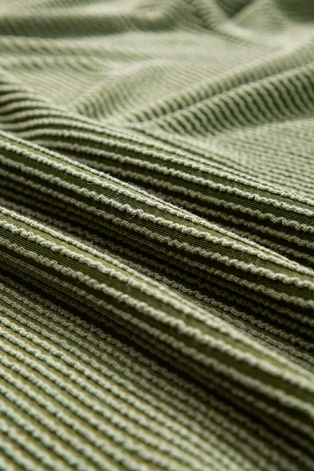 Jungle Green Textured V-Neck Dropped Shoulder Plus T-Shirt