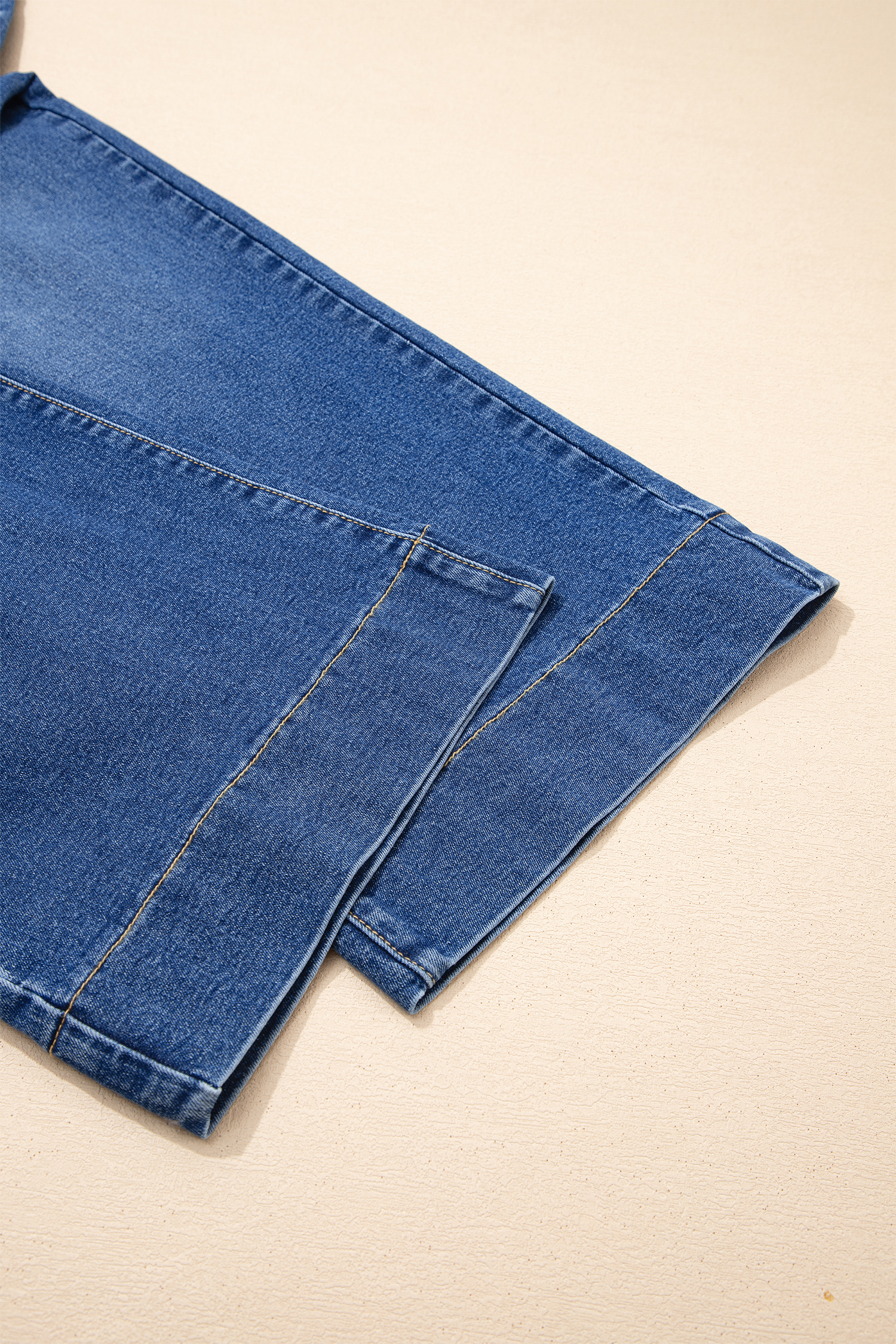 Plus Size Dark Blue Acid Wash Contrast Lace-up  Jeans