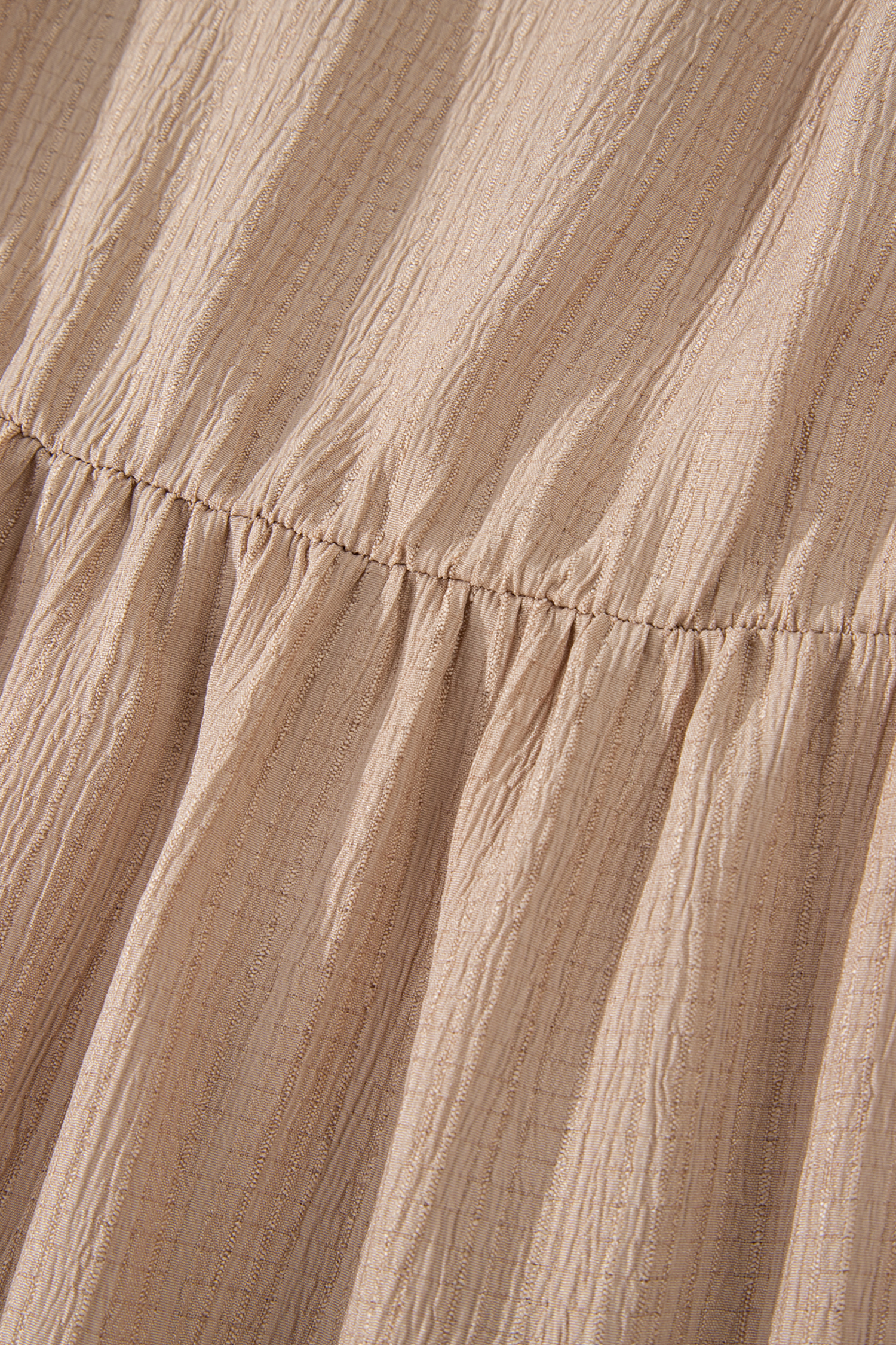 Plus Size Dark Khaki  Textured Ruffled Short Sleeve Dress