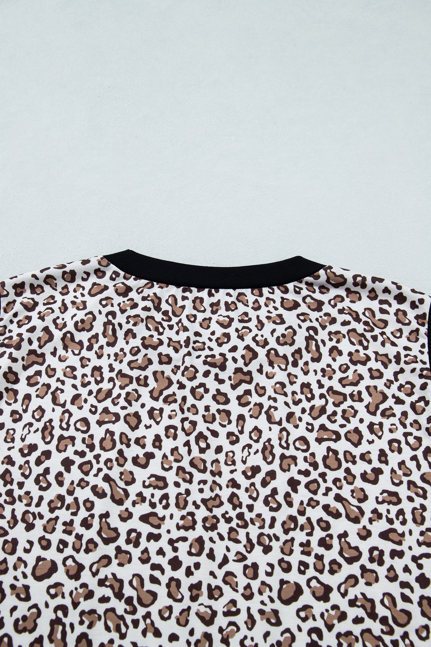 Plus Size Khaki Contrast Trim  Leopard Vest