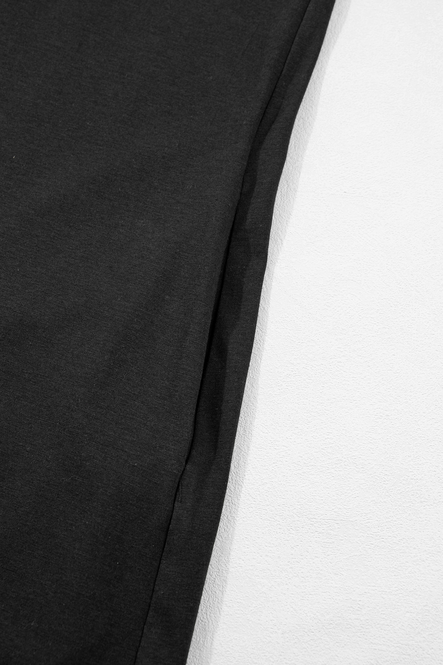 Plus Size Black  Lace Hem Patchwork T Shirt Midi Dress