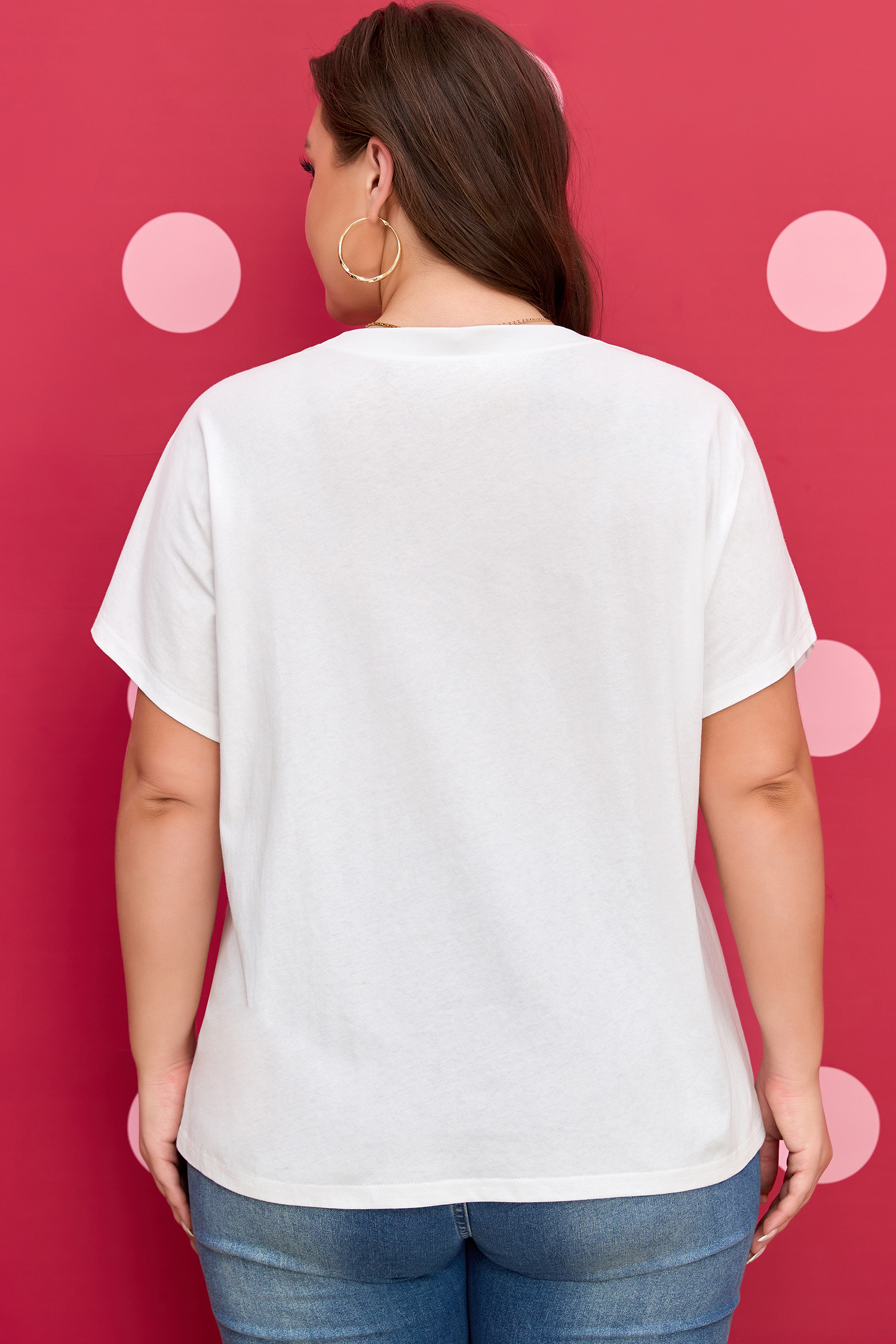 Plus Size White  Leopard Bow Embroidered Patch Casual T Shirt