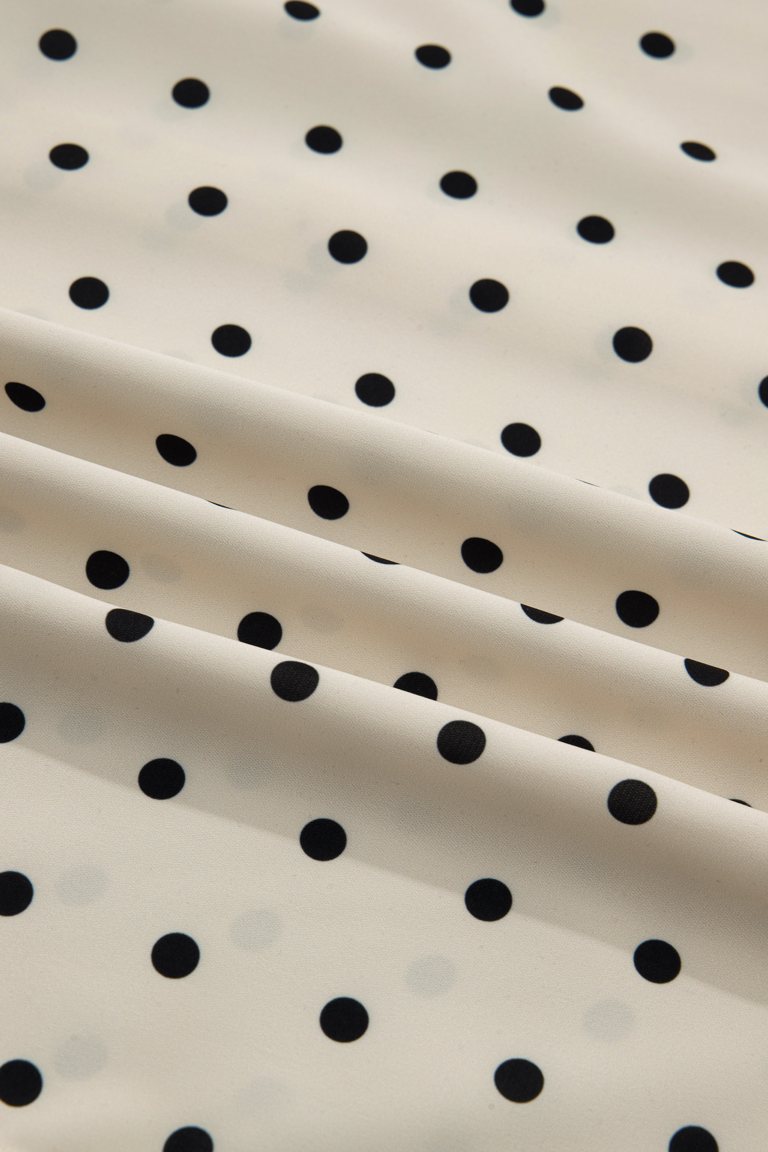 Plus Size Apricot  Polka Dot Print Button Detail Short Sleeve Babydoll Blouse