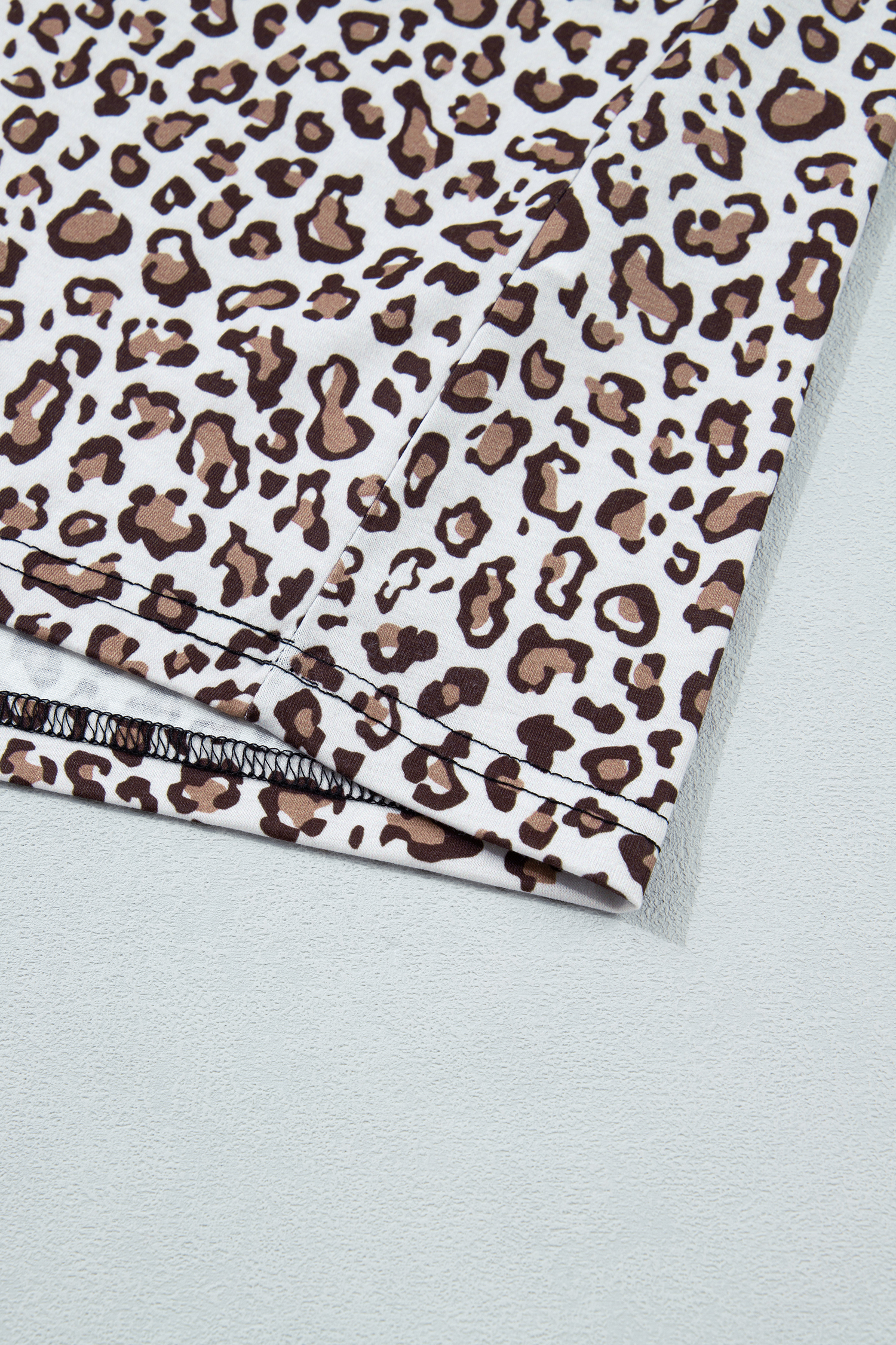 Plus Size Khaki Contrast Trim  Leopard Vest