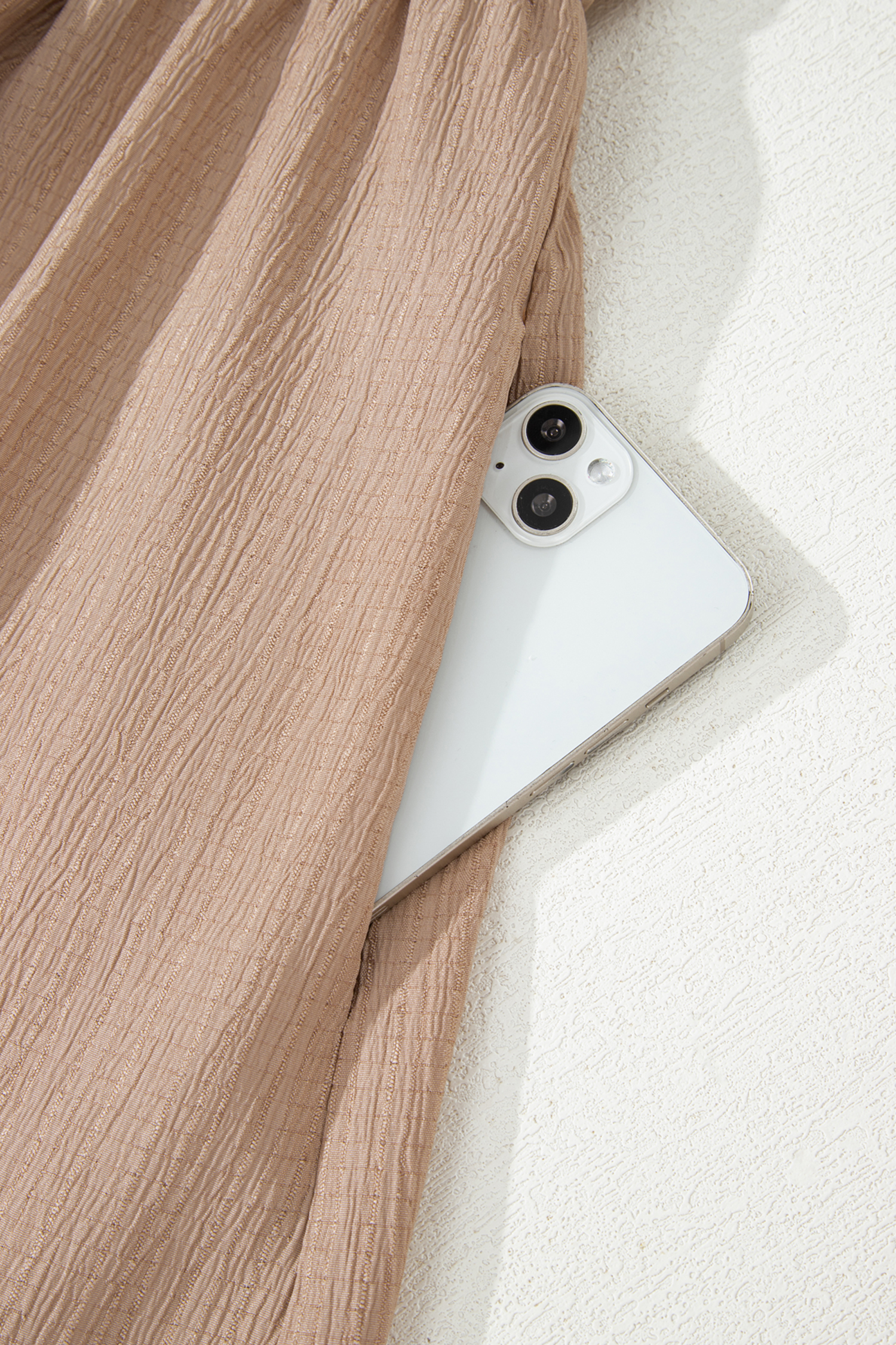 Plus Size Dark Khaki  Textured Ruffled Short Sleeve Dress