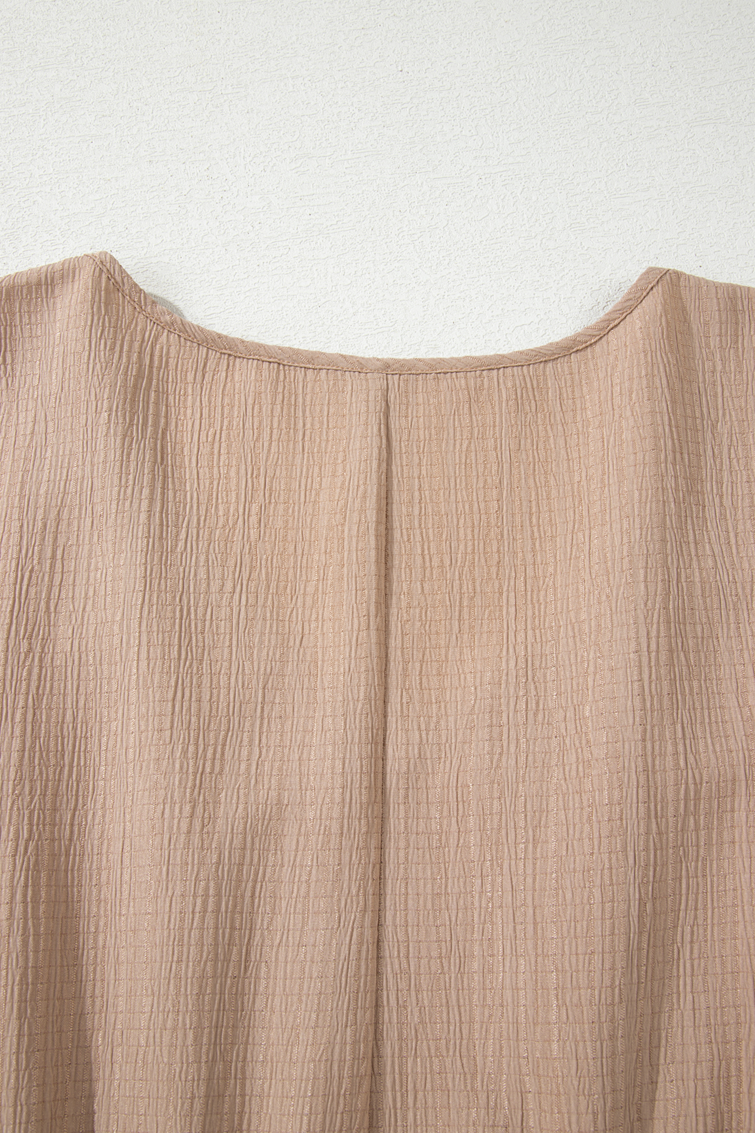 Plus Size Dark Khaki  Textured Ruffled Short Sleeve Dress