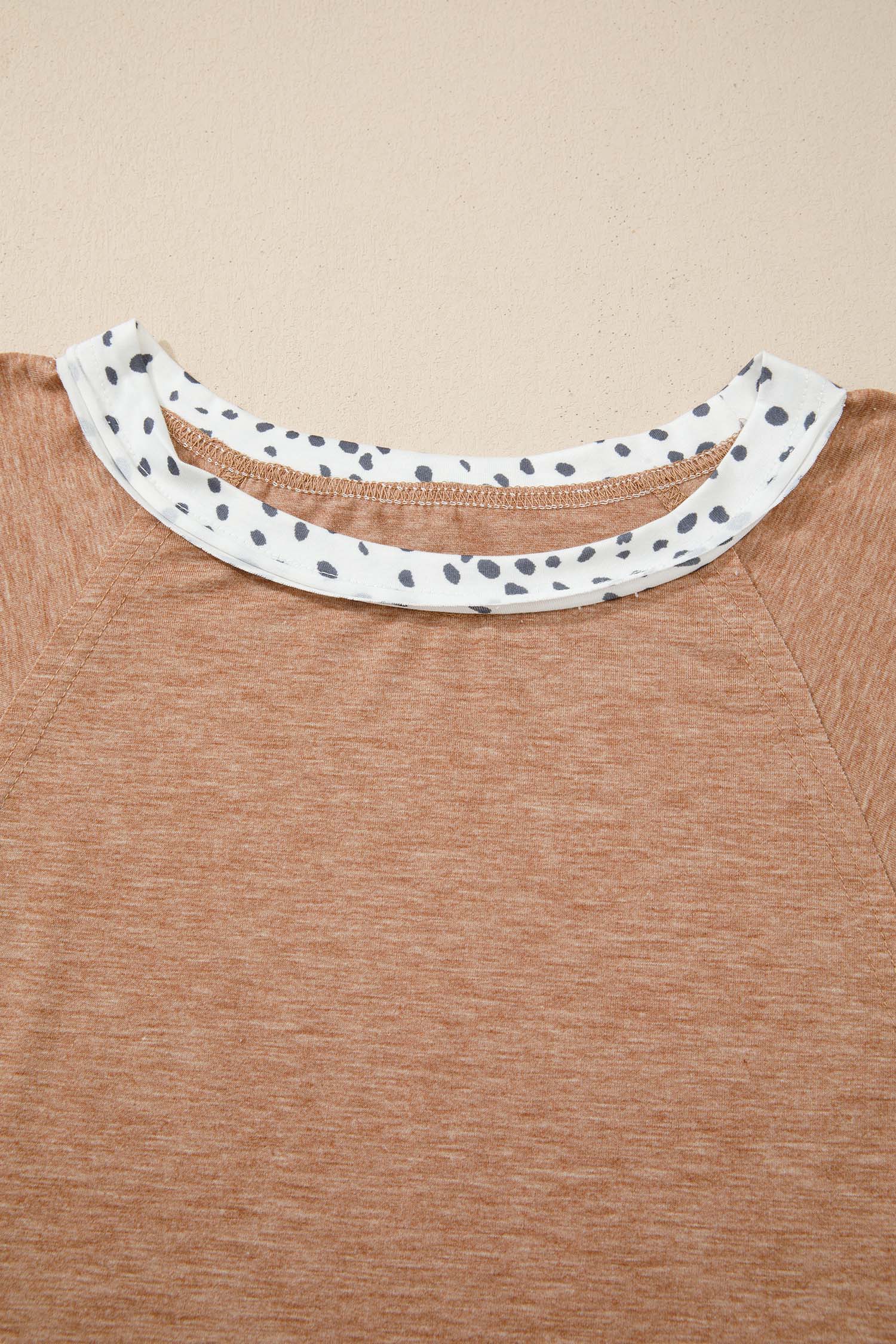 Plus Size Chestnut Animal Color Block Patchwork  Tee