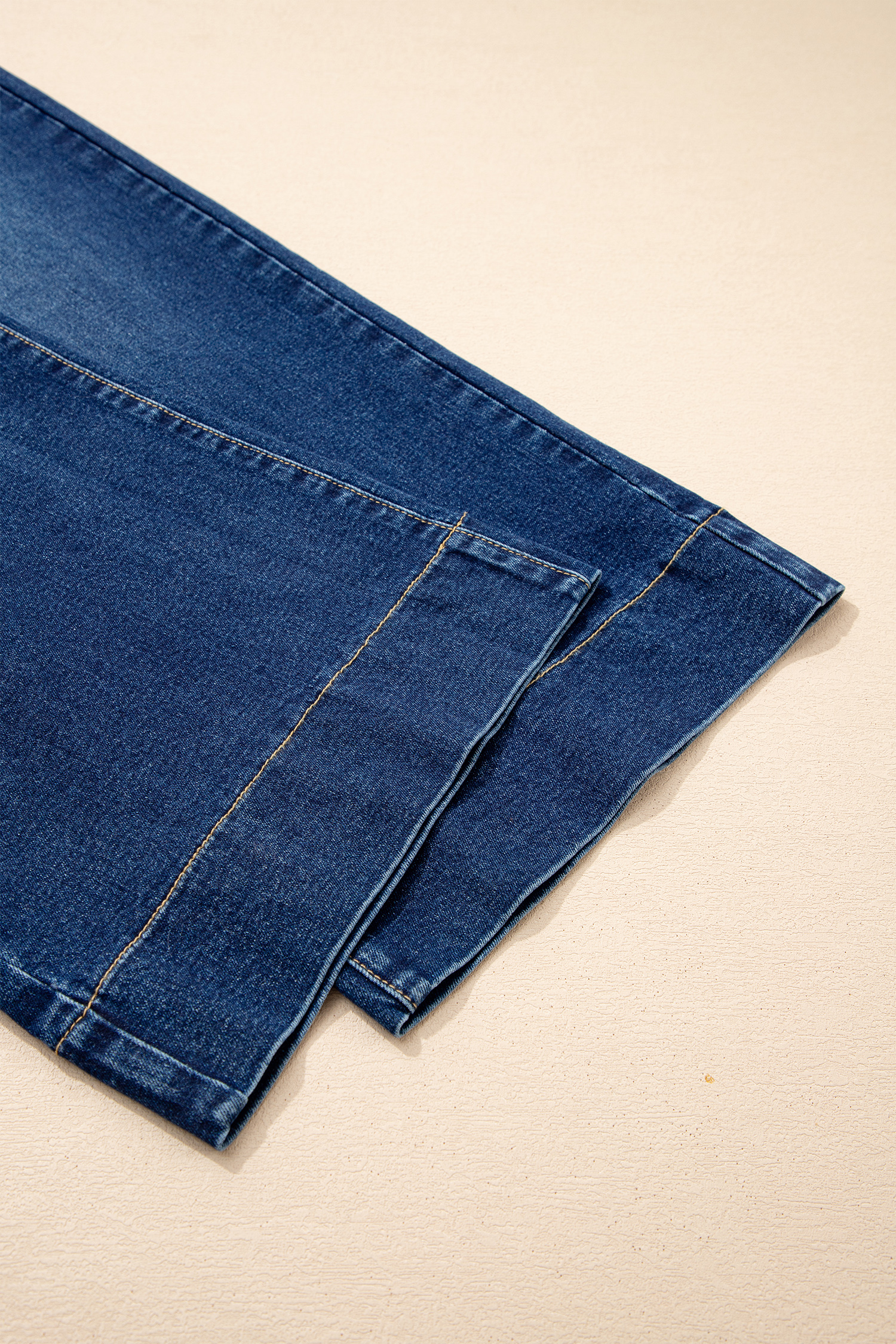 Plus Size Blue Acid Wash Contrast Lace-up  Jeans