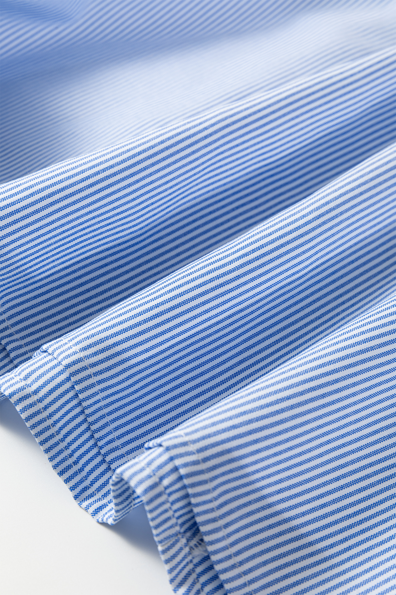 Plus Size Sky Blue Stripe Shirred Detail Collar V Neck  Midi Dress