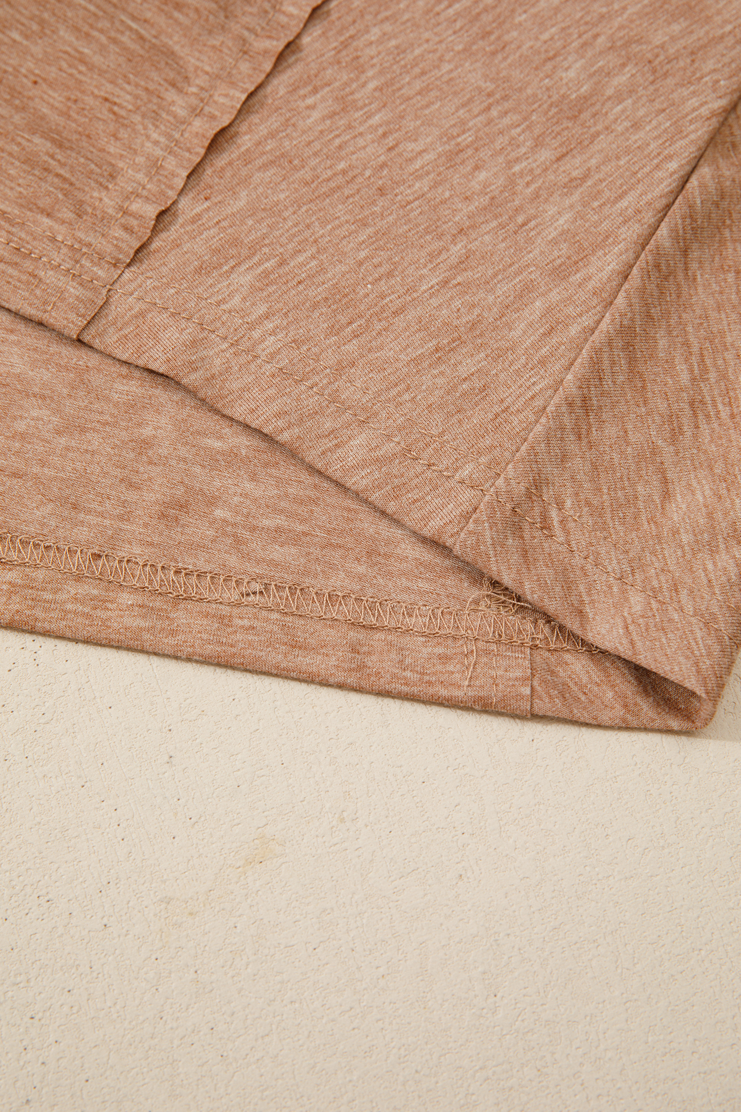 Plus Size Chestnut Animal Color Block Patchwork  Tee