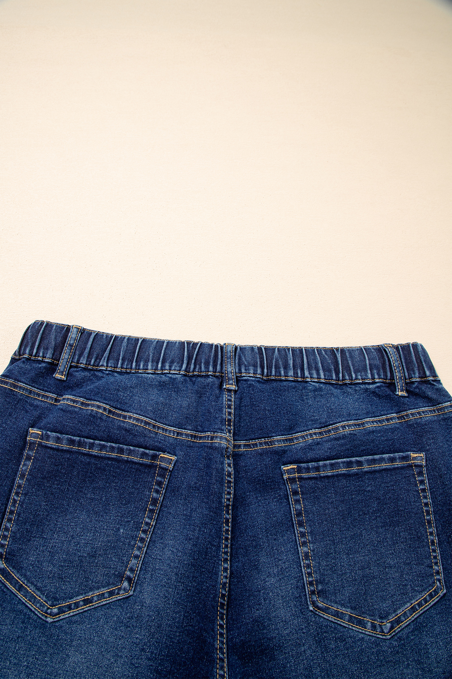 Plus Size Blue Acid Wash Contrast Lace-up  Jeans