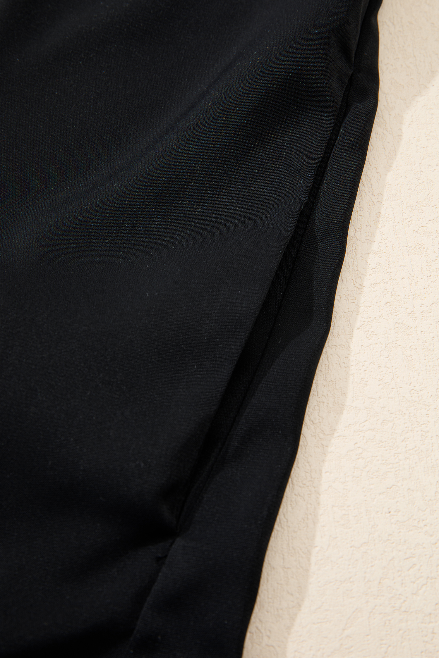 Plus Size Black  Leopard Patchwork V Neck 3/4 Sleeve Ruffle Hem Mini Dress