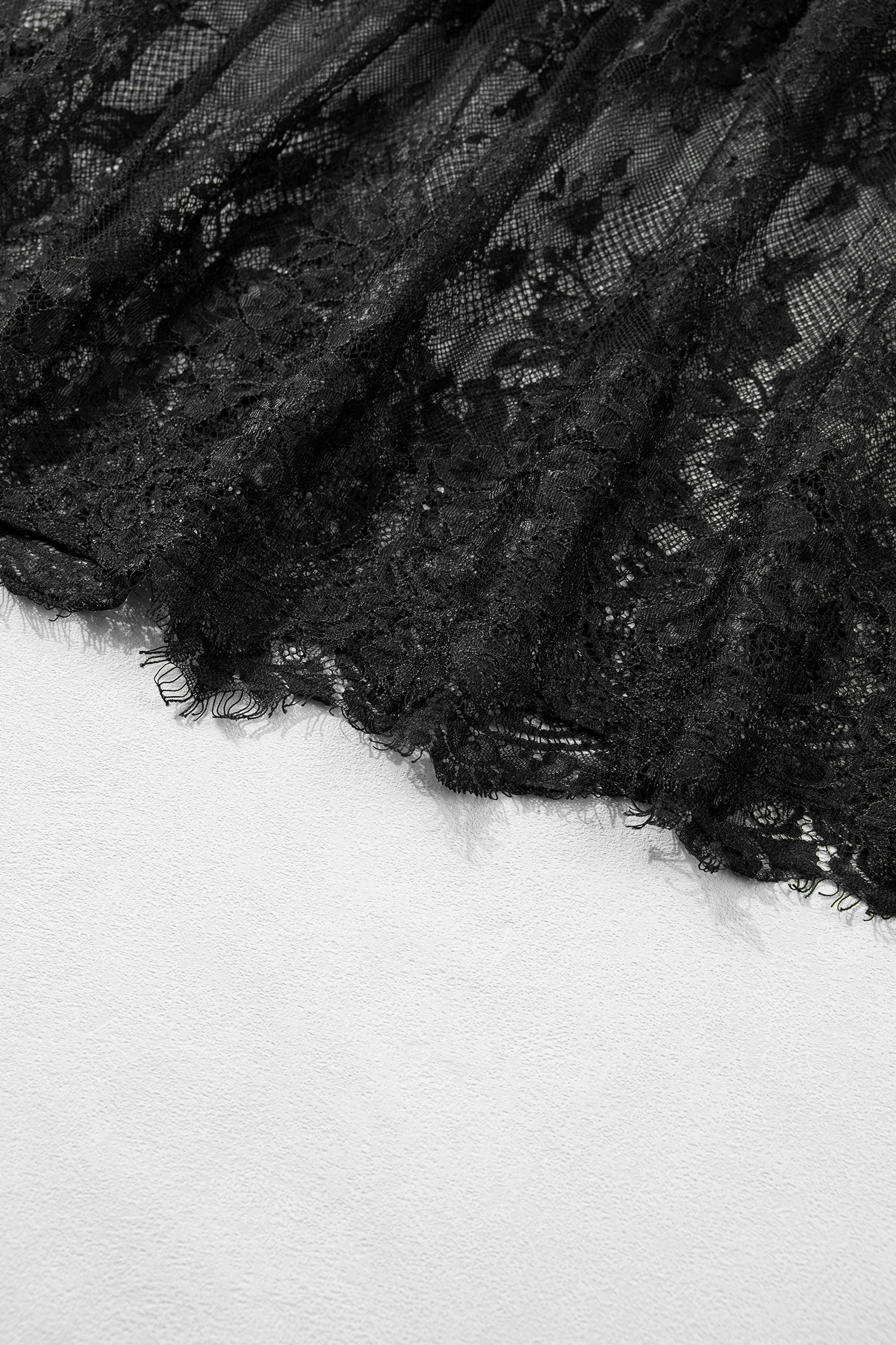 Plus Size Black  Lace Hem Patchwork T Shirt Midi Dress