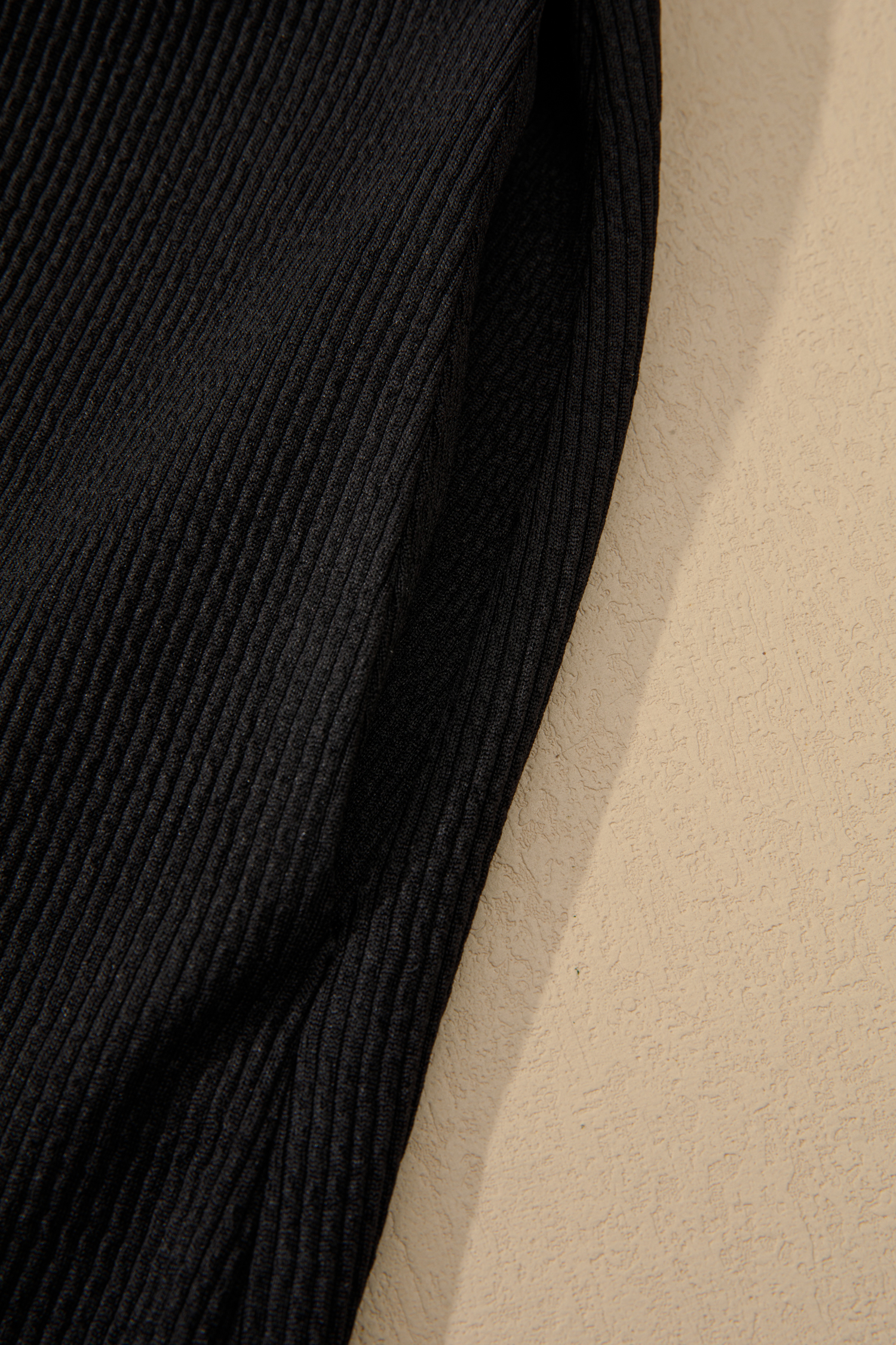 Plus Size Black Contrast Color Block Leopard Trim  Ribbed Dress