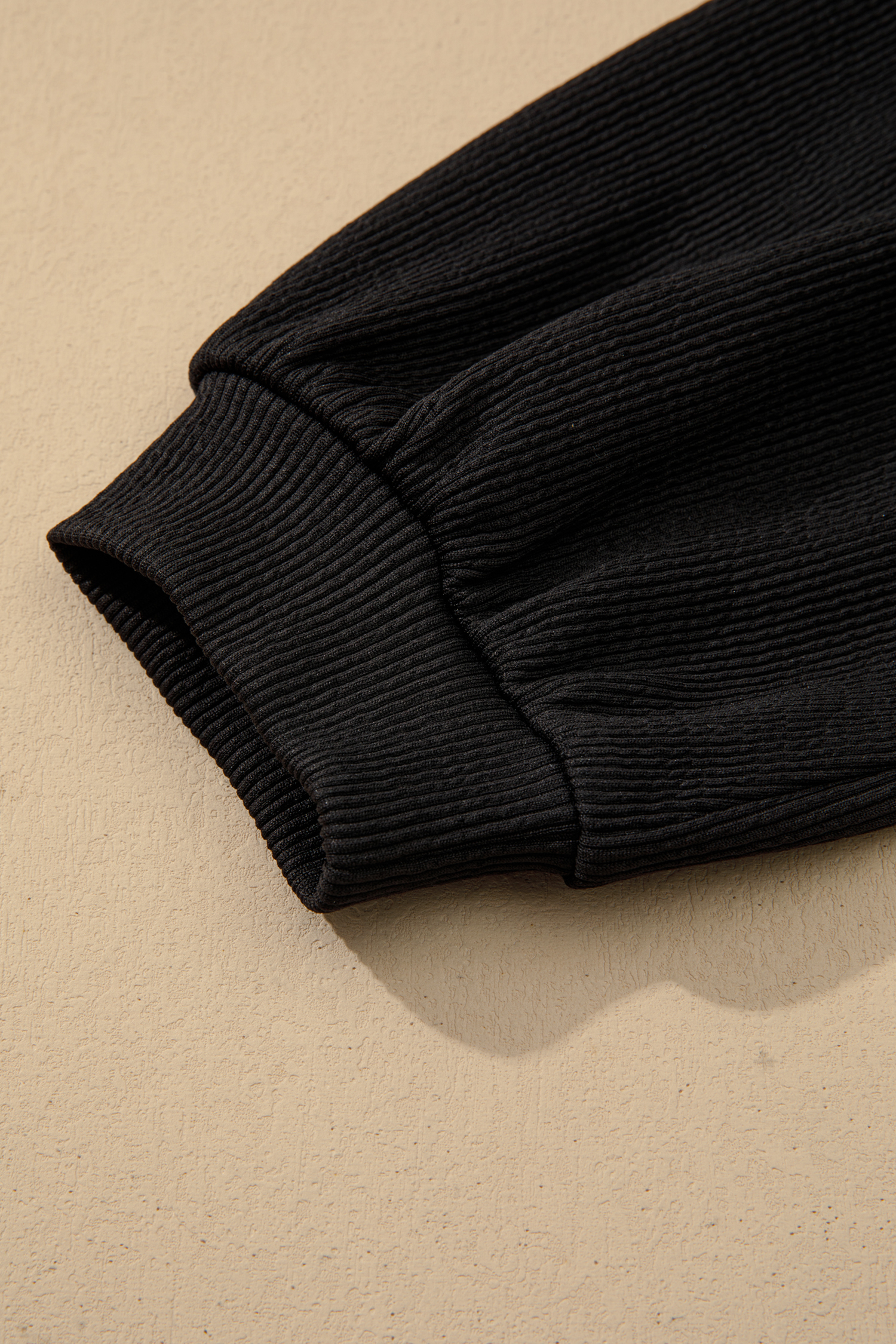 Plus Size Black Contrast Color Block Leopard Trim  Ribbed Dress