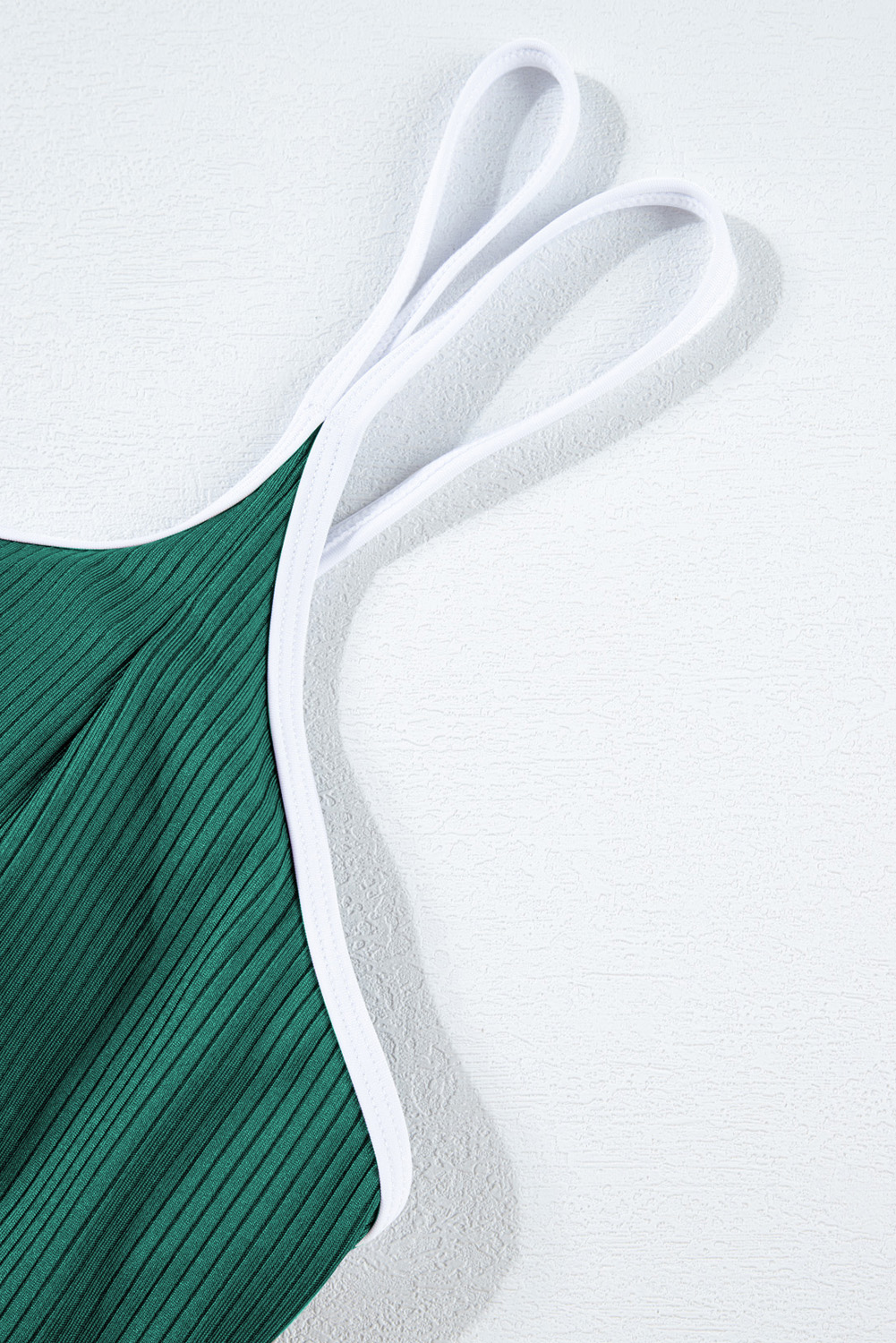 Plus Size Skobeloff  Ribbed Contrast Trim Adjustable Straps 2pcs Swimsuit