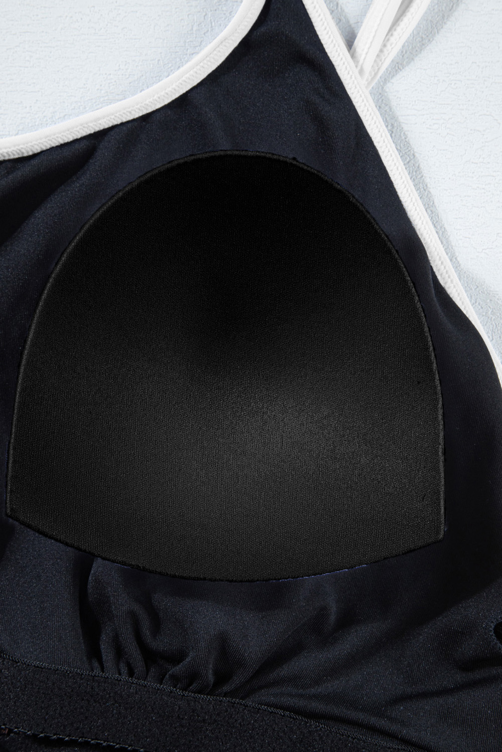 Plus Size Skobeloff  Ribbed Contrast Trim Adjustable Straps 2pcs Swimsuit