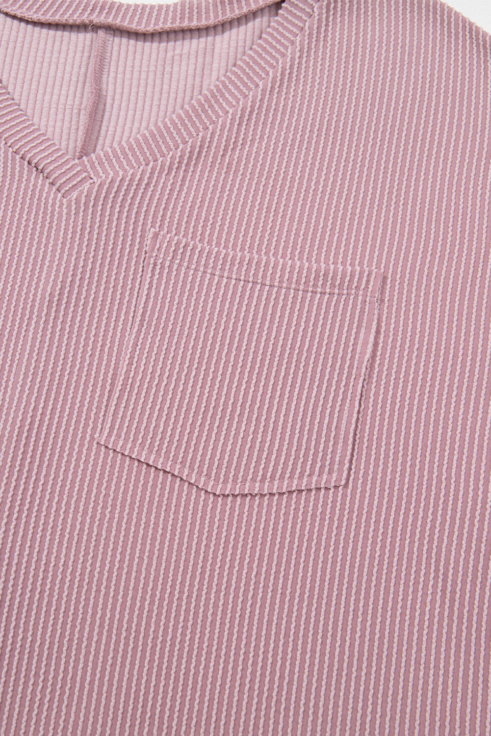 Valerian Textured V-Neck Dropped Shoulder Plus T-Shirt