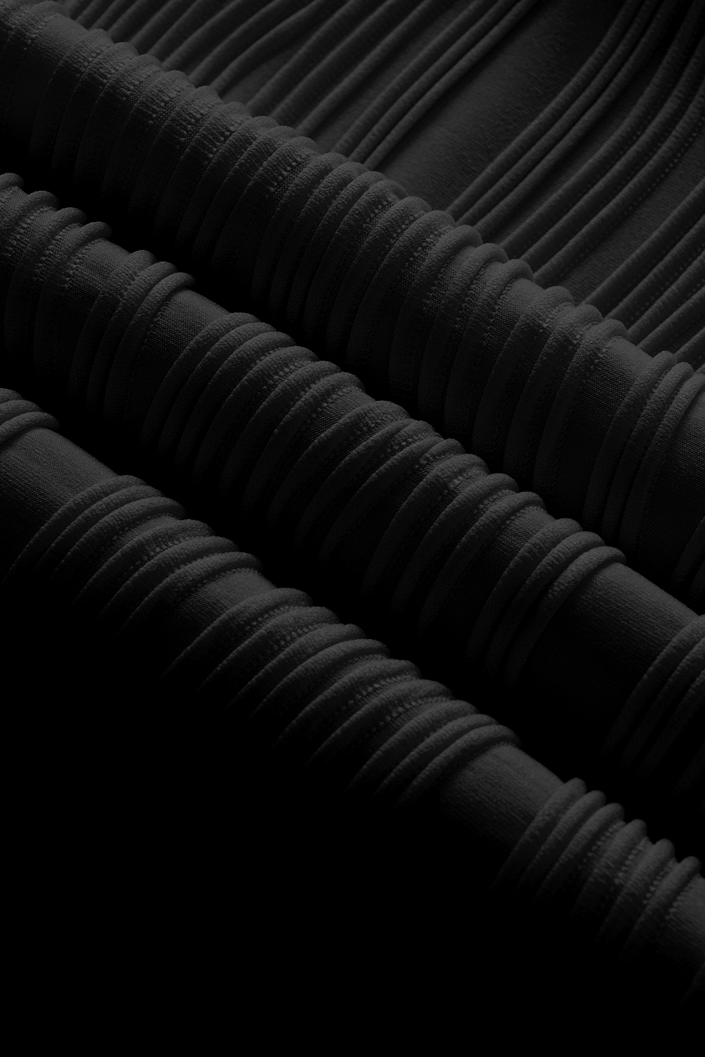 Plus Size Black Solid Color Wavy Textured  Tee