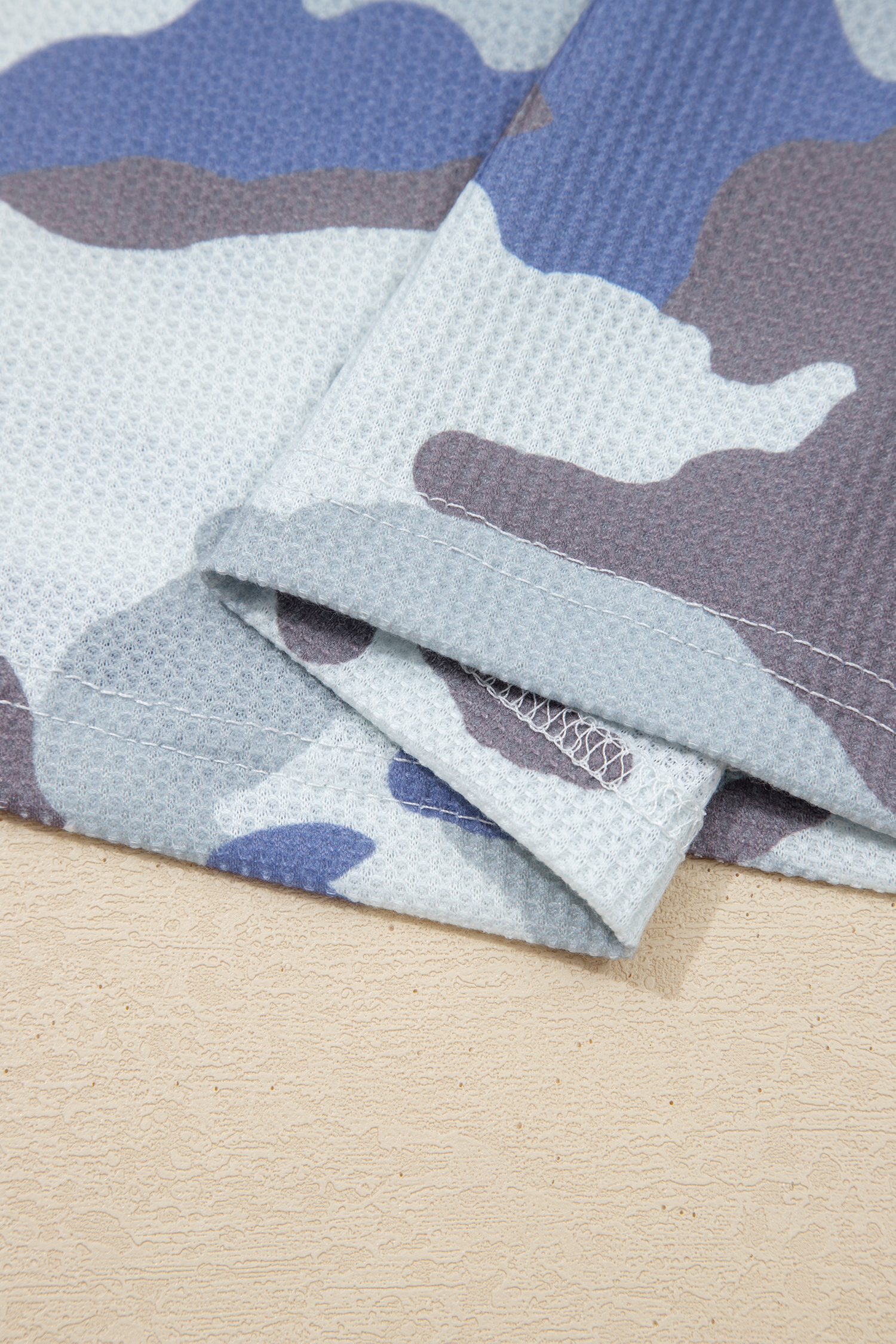 Plus Size Gray  Camouflage Print Textured Casual Tee