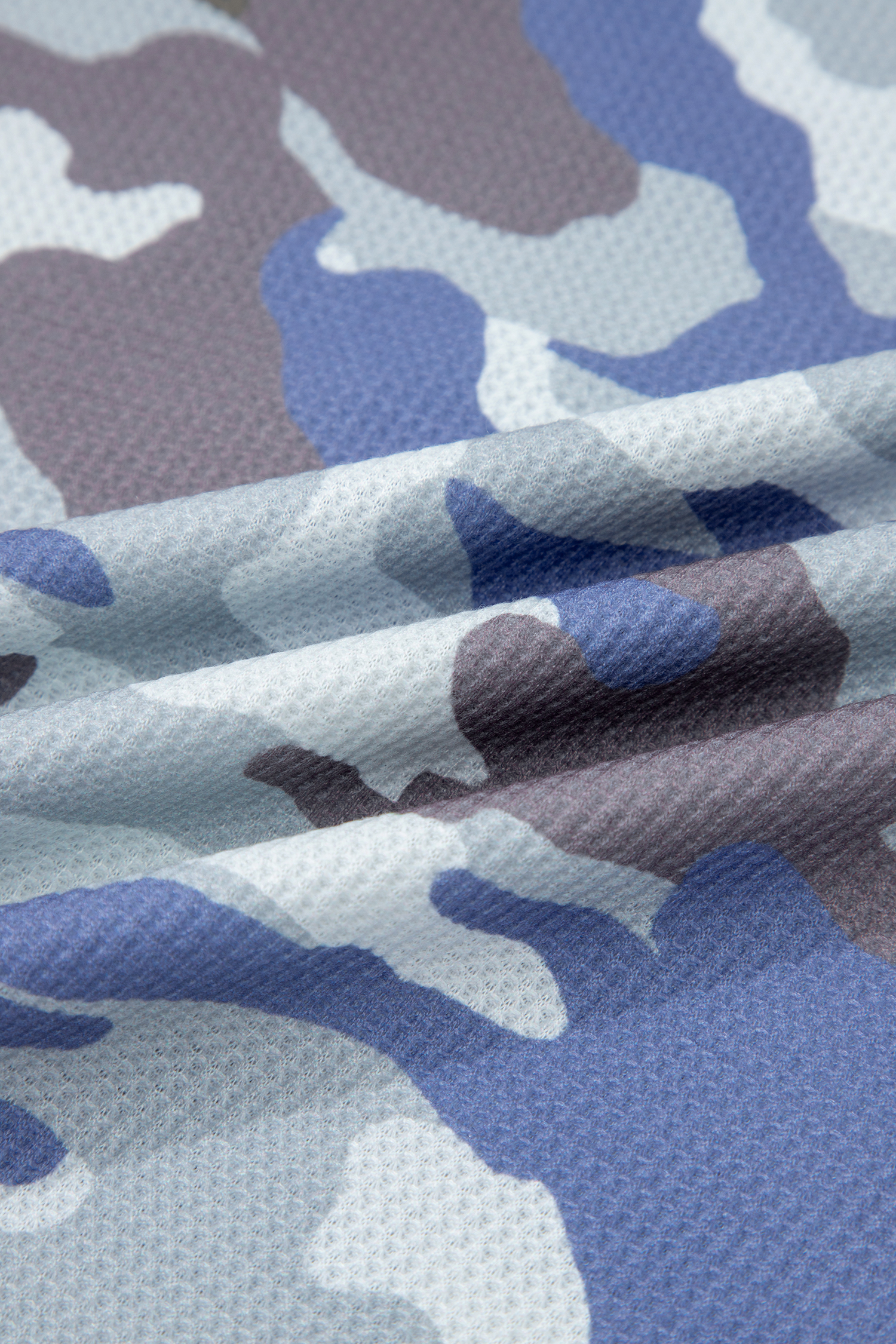 Plus Size Gray  Camouflage Print Textured Casual Tee