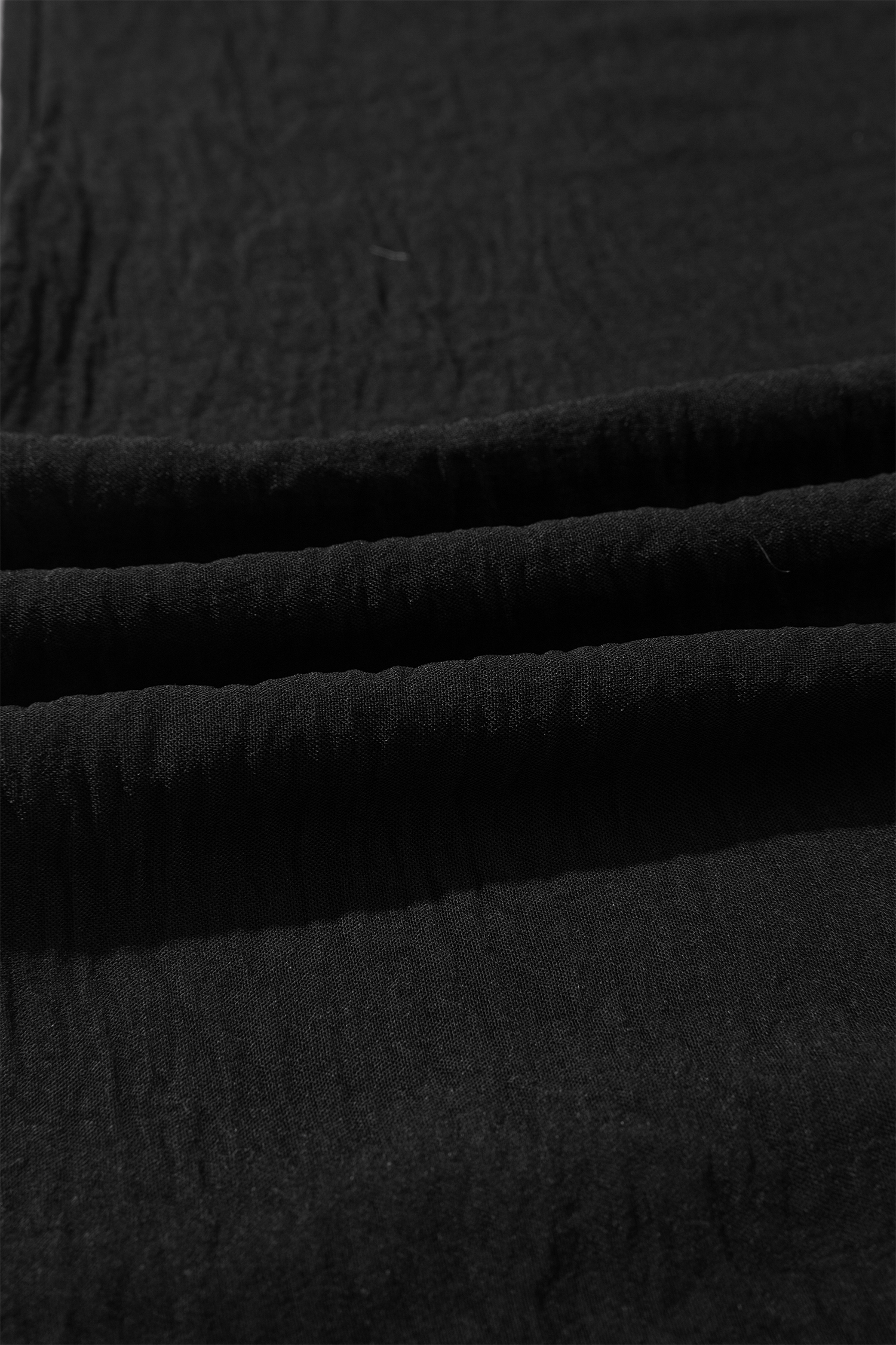 Plus Size Black  Solid Color Notched Neck Short Sleeve Loose Dress