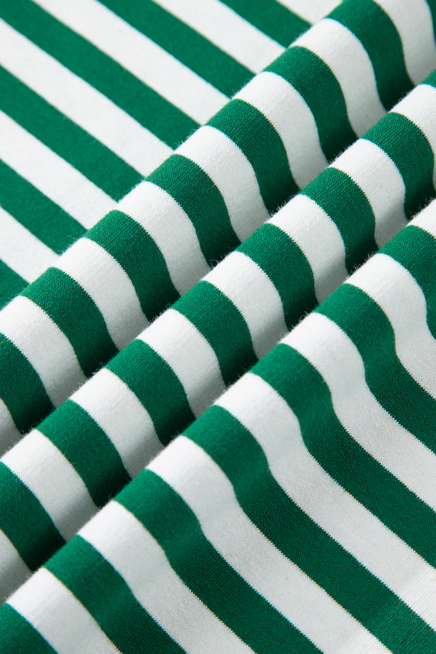 Plus Size Green Stripe Boxy Tee Drawstring Elastic Waist  Short Set