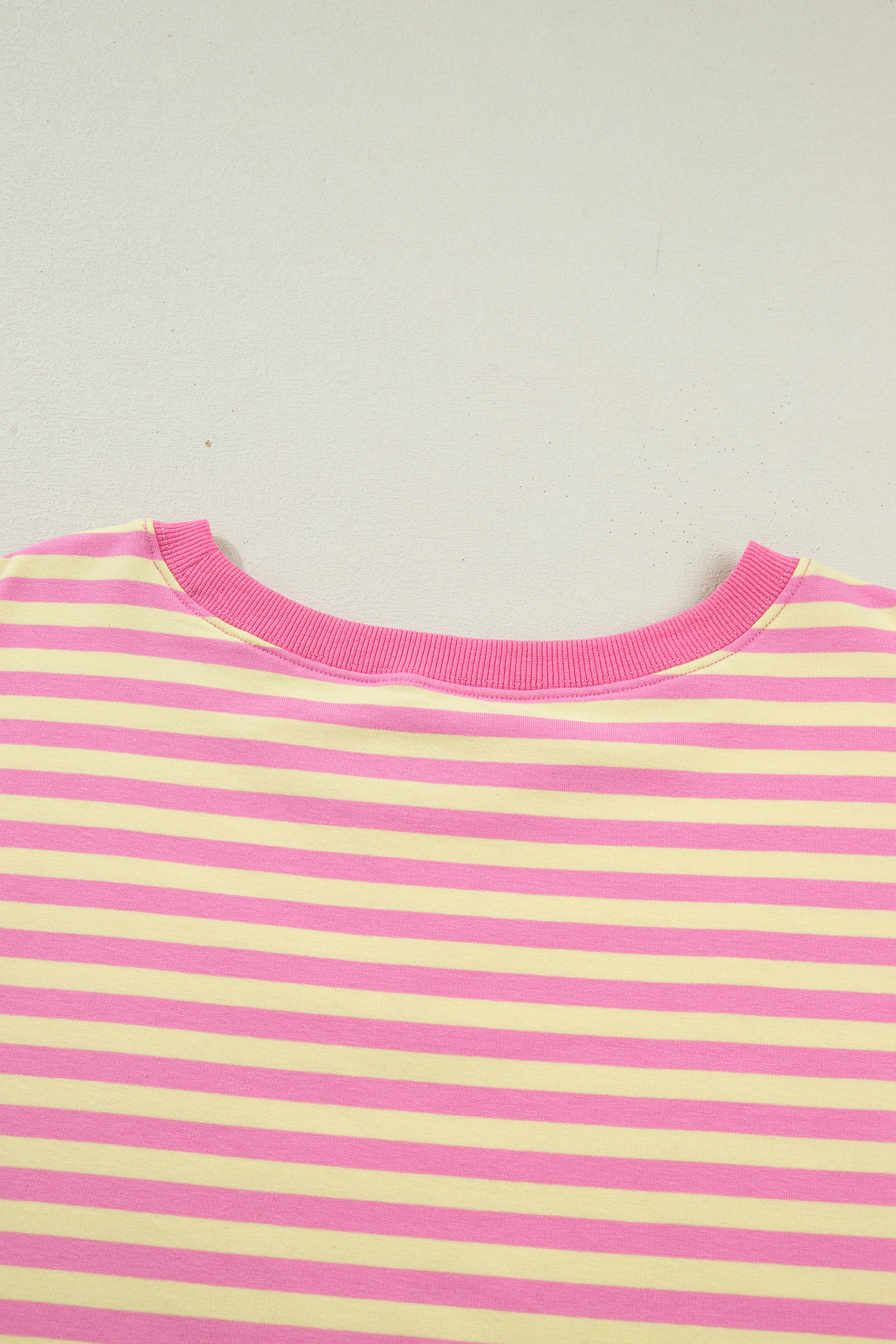 Plus Size Rose Stripe Boxy Tee Drawstring Elastic Waist  Short Set