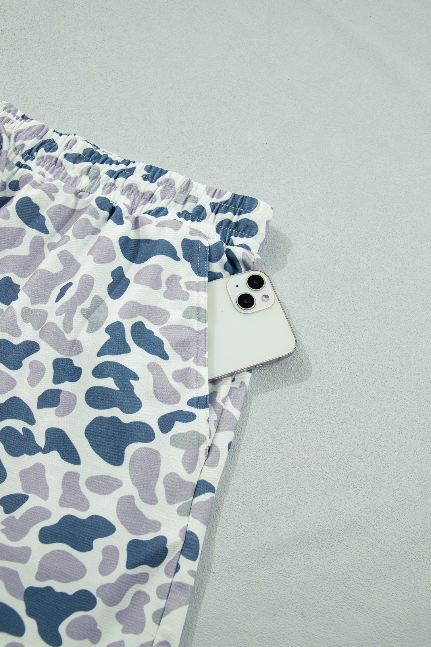 Plus Size Multicolour Zip up Tee and Short  Camo Set