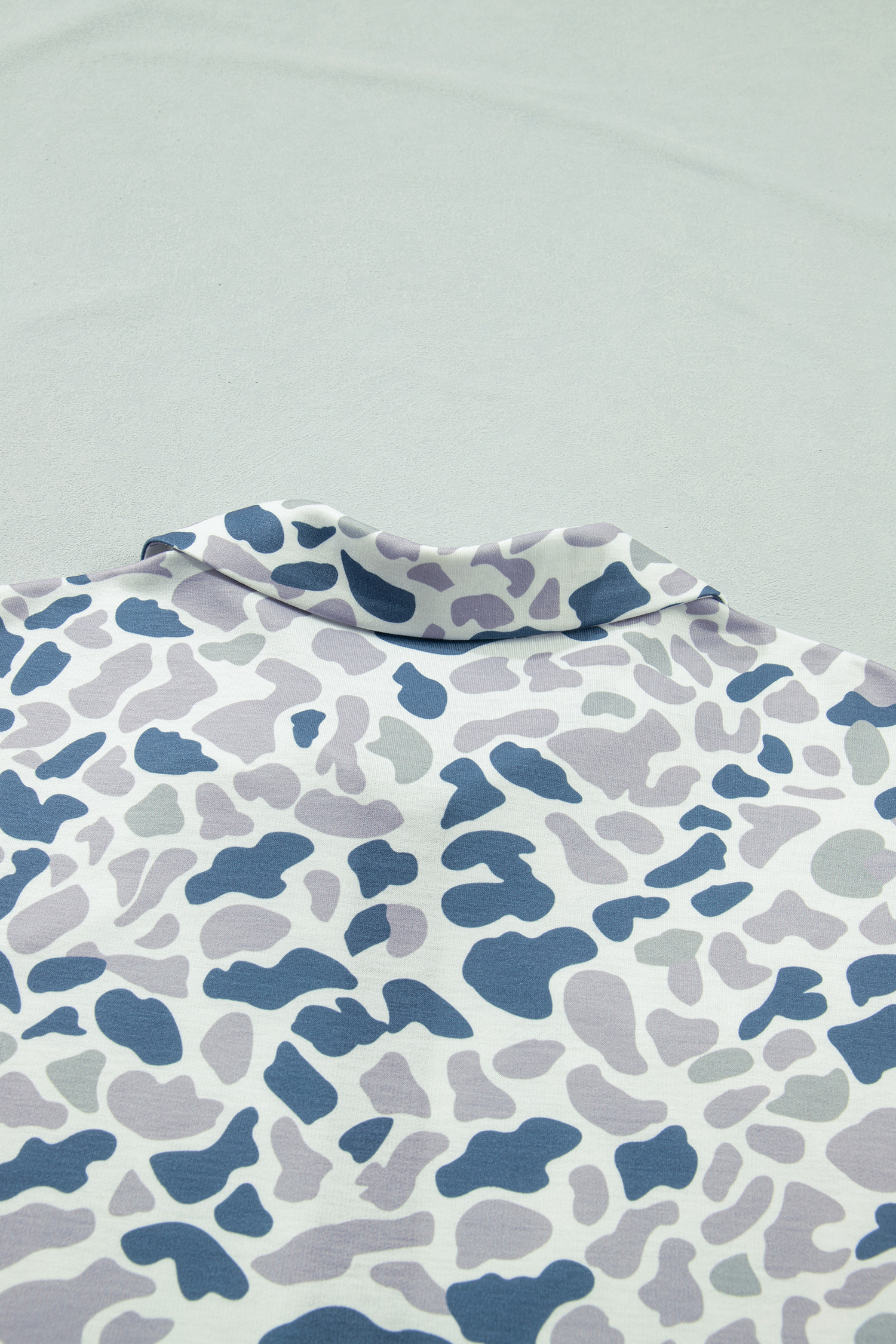 Plus Size Multicolour Zip up Tee and Short  Camo Set