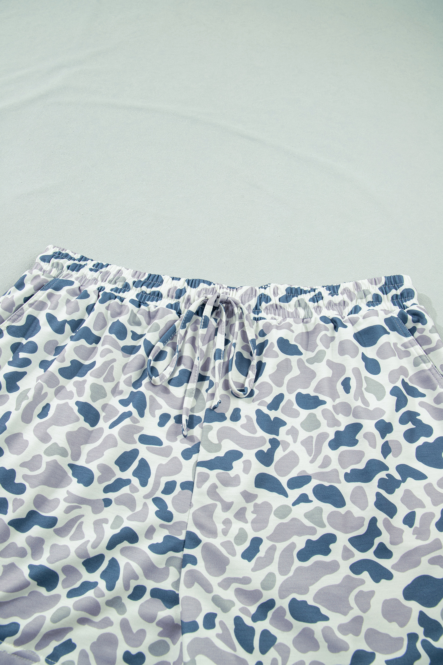 Plus Size Multicolour Zip up Tee and Short  Camo Set