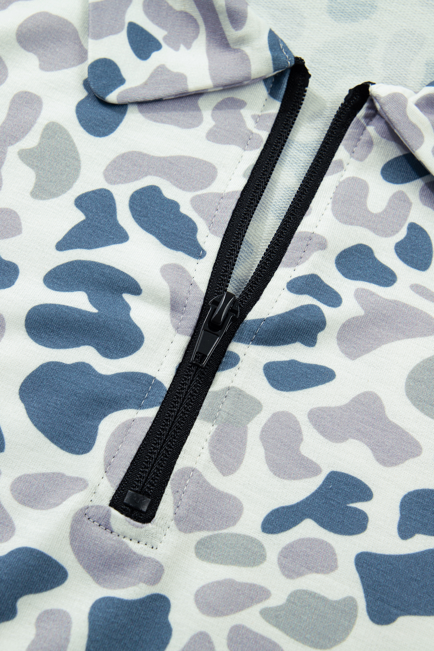 Plus Size Multicolour Zip up Tee and Short  Camo Set
