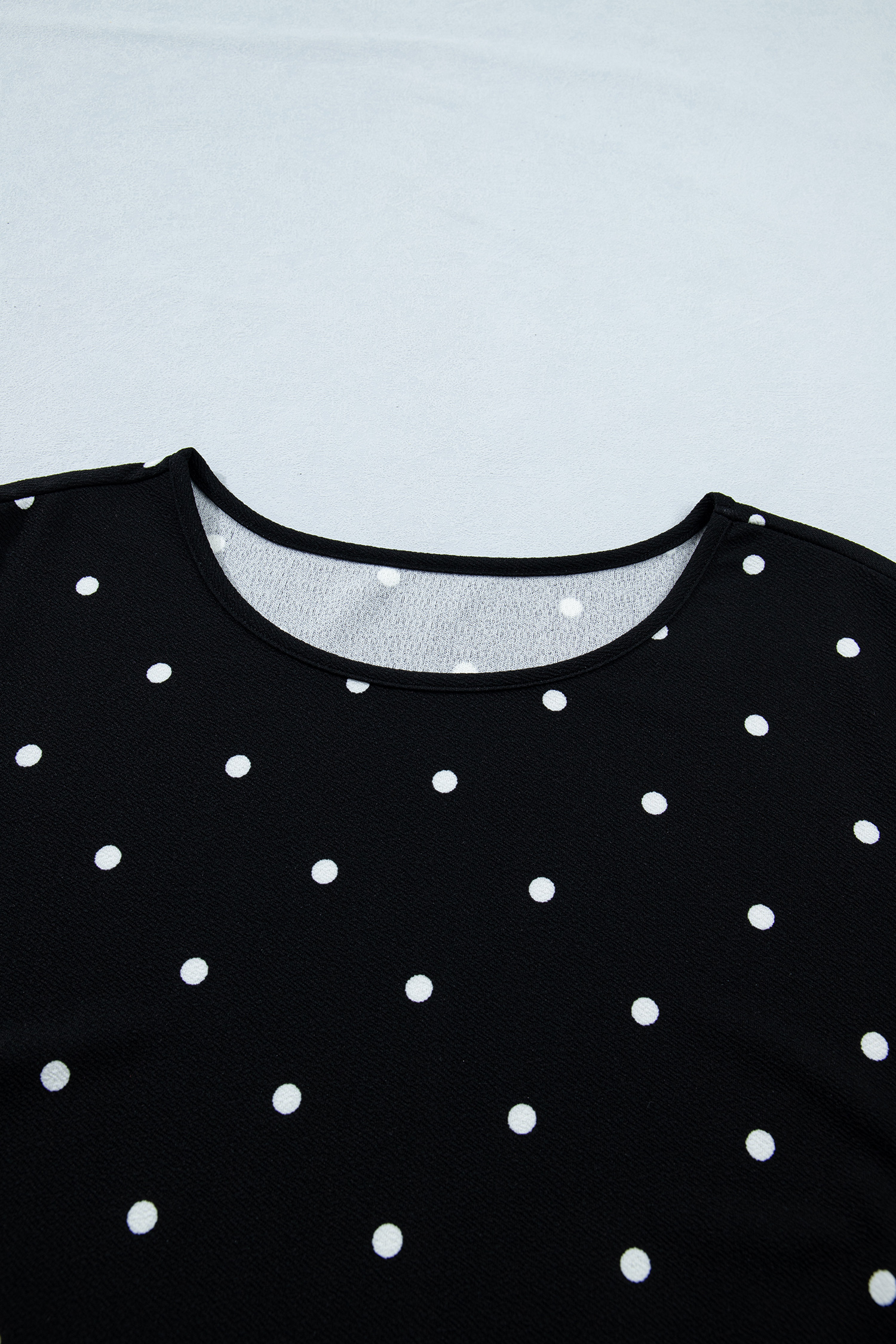 Plus Size Black  Dotted Casual T Shirt