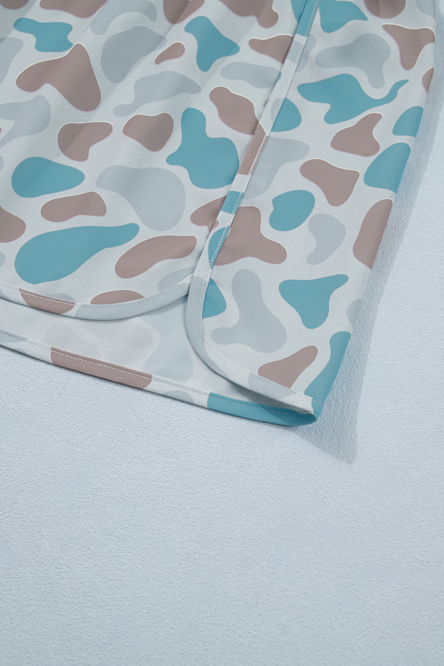 Plus Size Multicolour  Camouflage Elastic Waist Athleisure Shorts