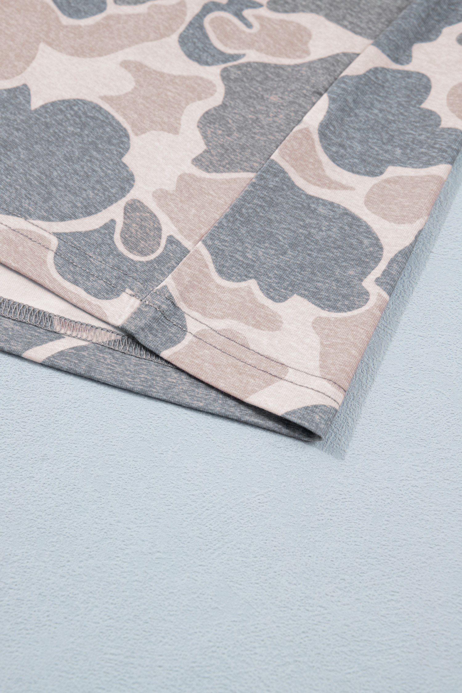 Plus Size Multicolour Retro Camouflage Print  T Shirt