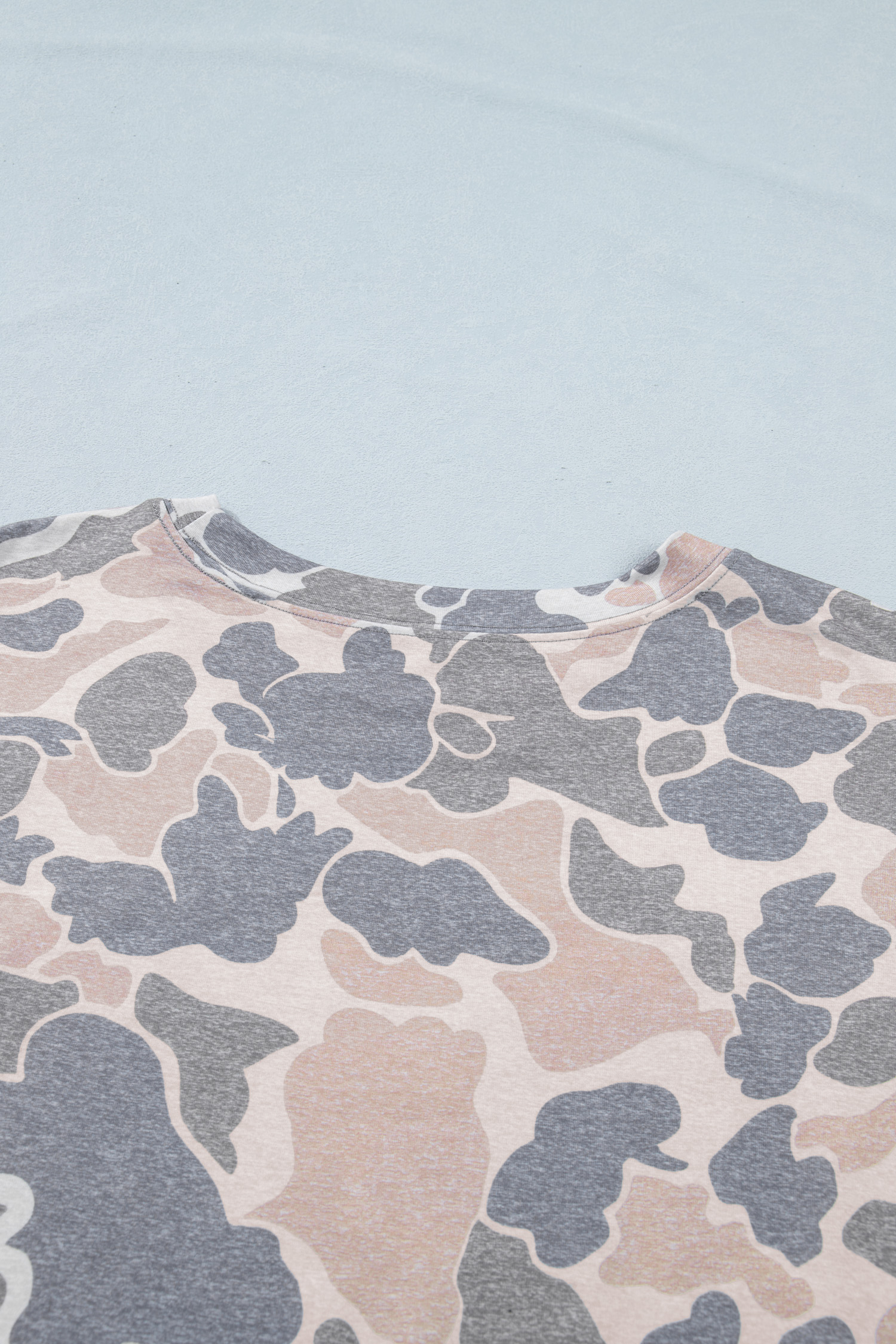 Plus Size Multicolour Retro Camouflage Print  T Shirt