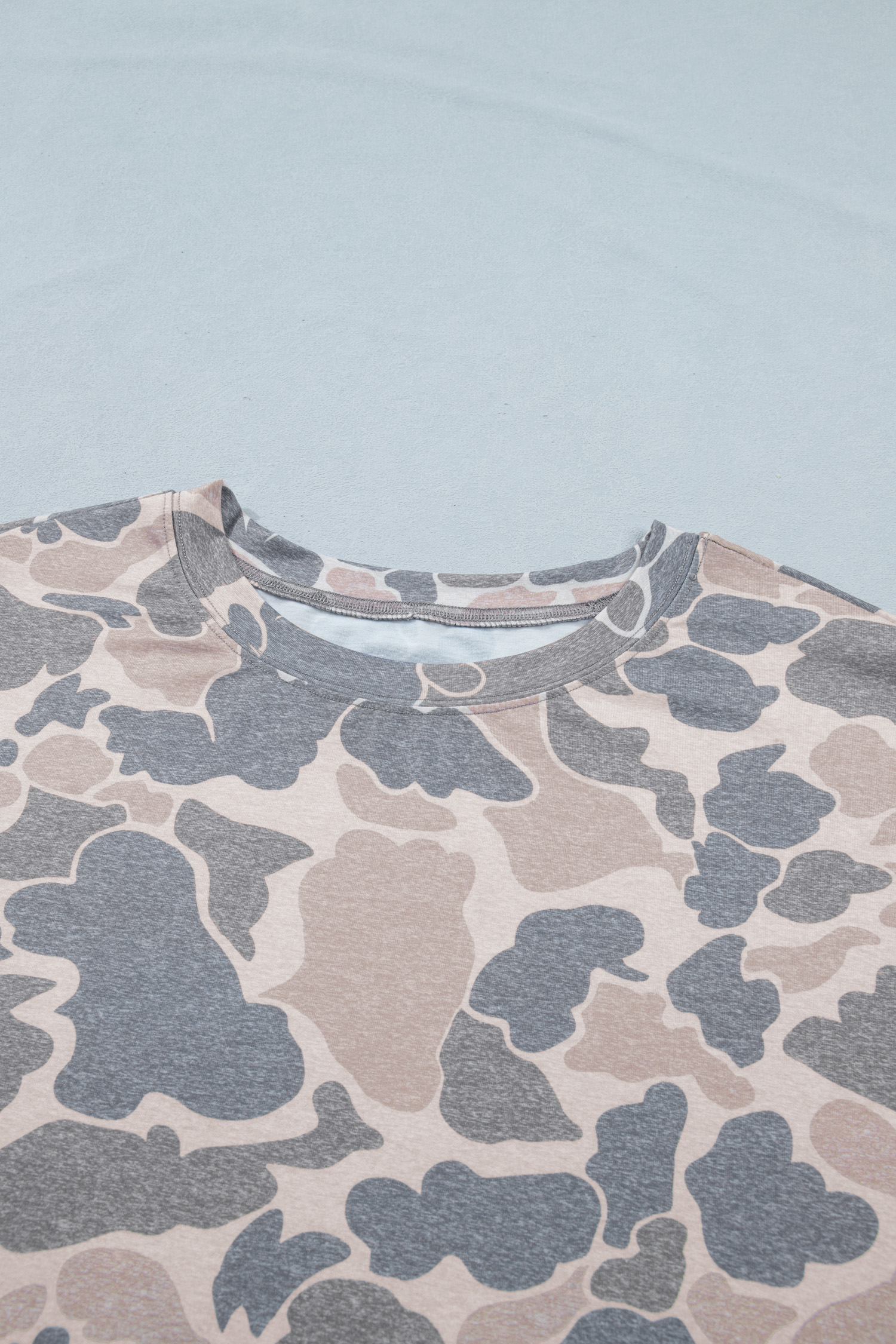 Plus Size Multicolour Retro Camouflage Print  T Shirt