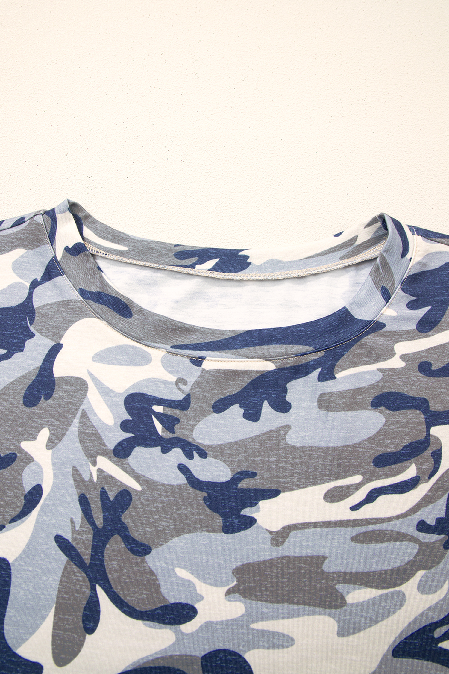 Plus Size Green  Camo Print Crew Neck Short Sleeve Tee