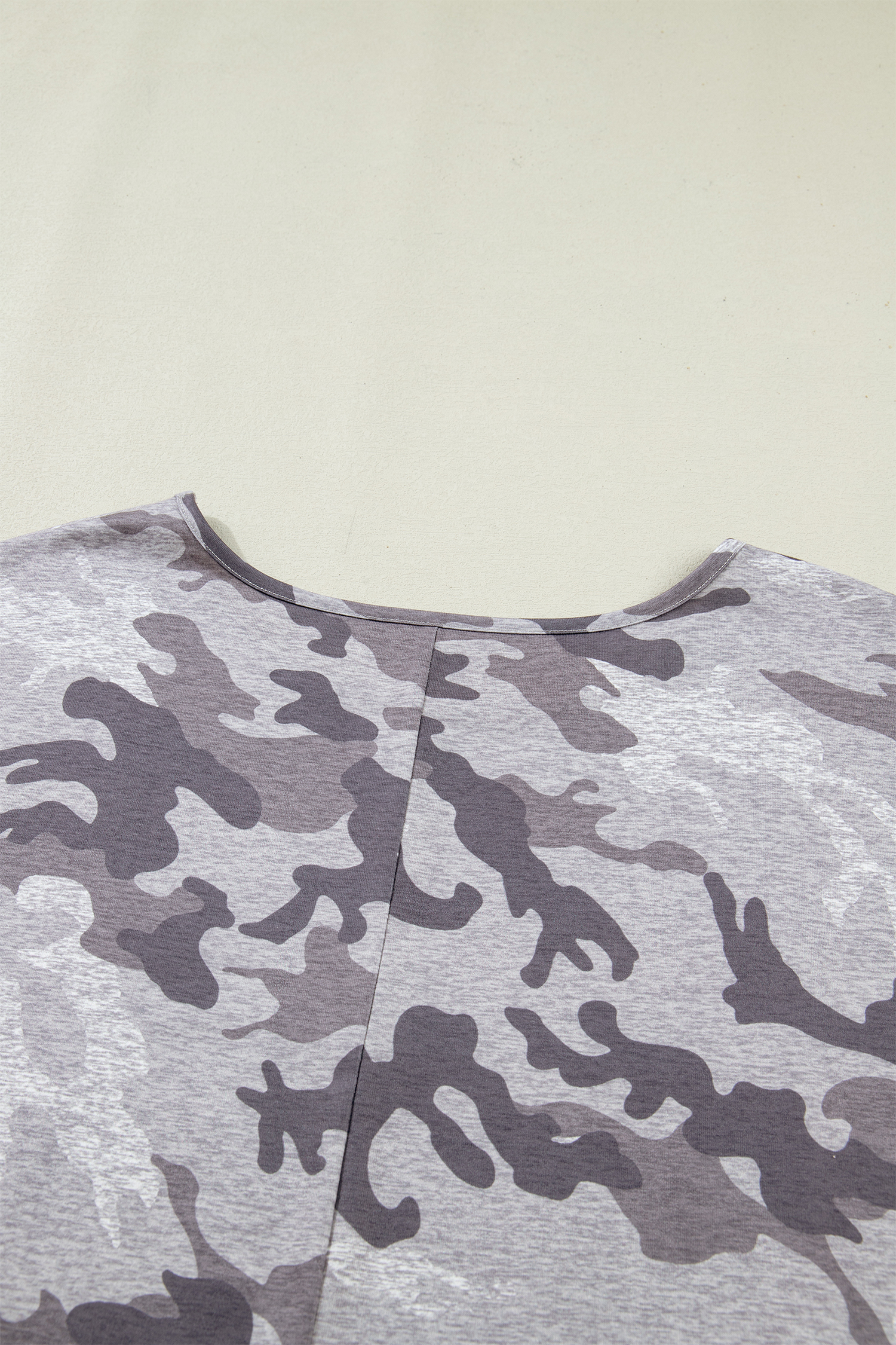 Plus Size Gray  Camo Print Casual T Shirt